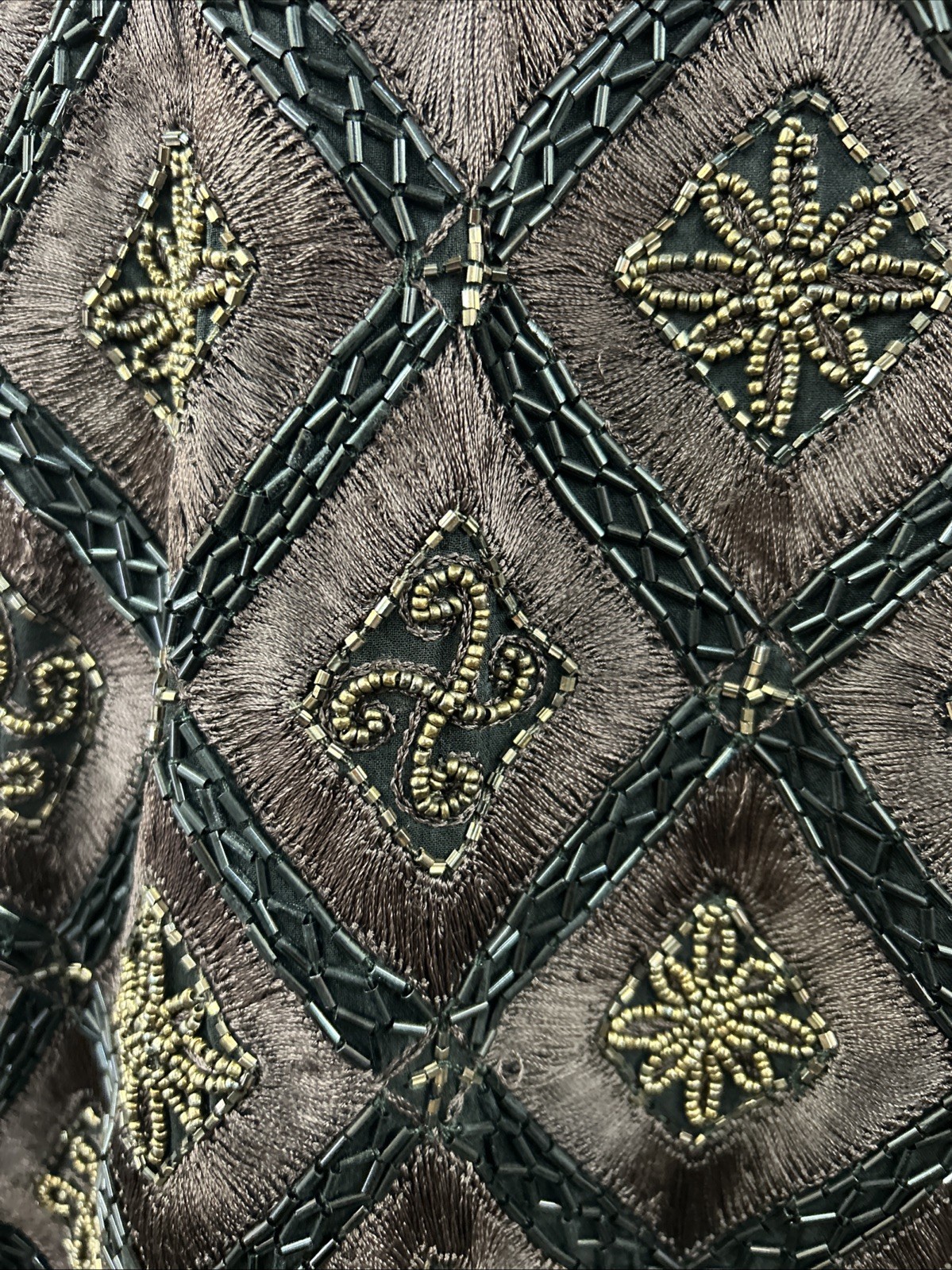 Vintage 1990s Black Tie Oleg Cassini Embellished Beaded Sequin Silk Jacket Sz S