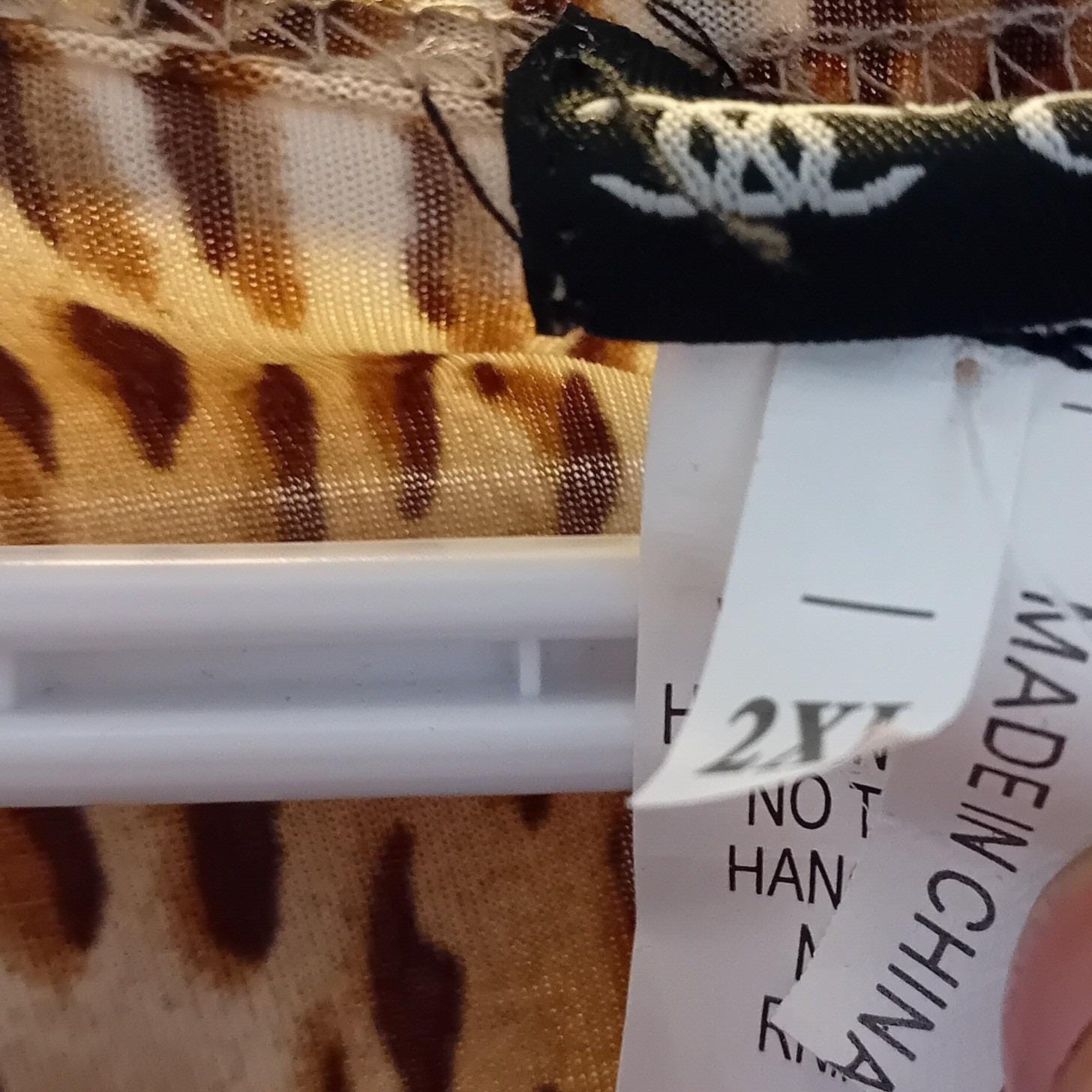 Vintage Y2K Plus Size C.O.C. Animal Print Tunic Maximalism Bohemian Casual 2XL