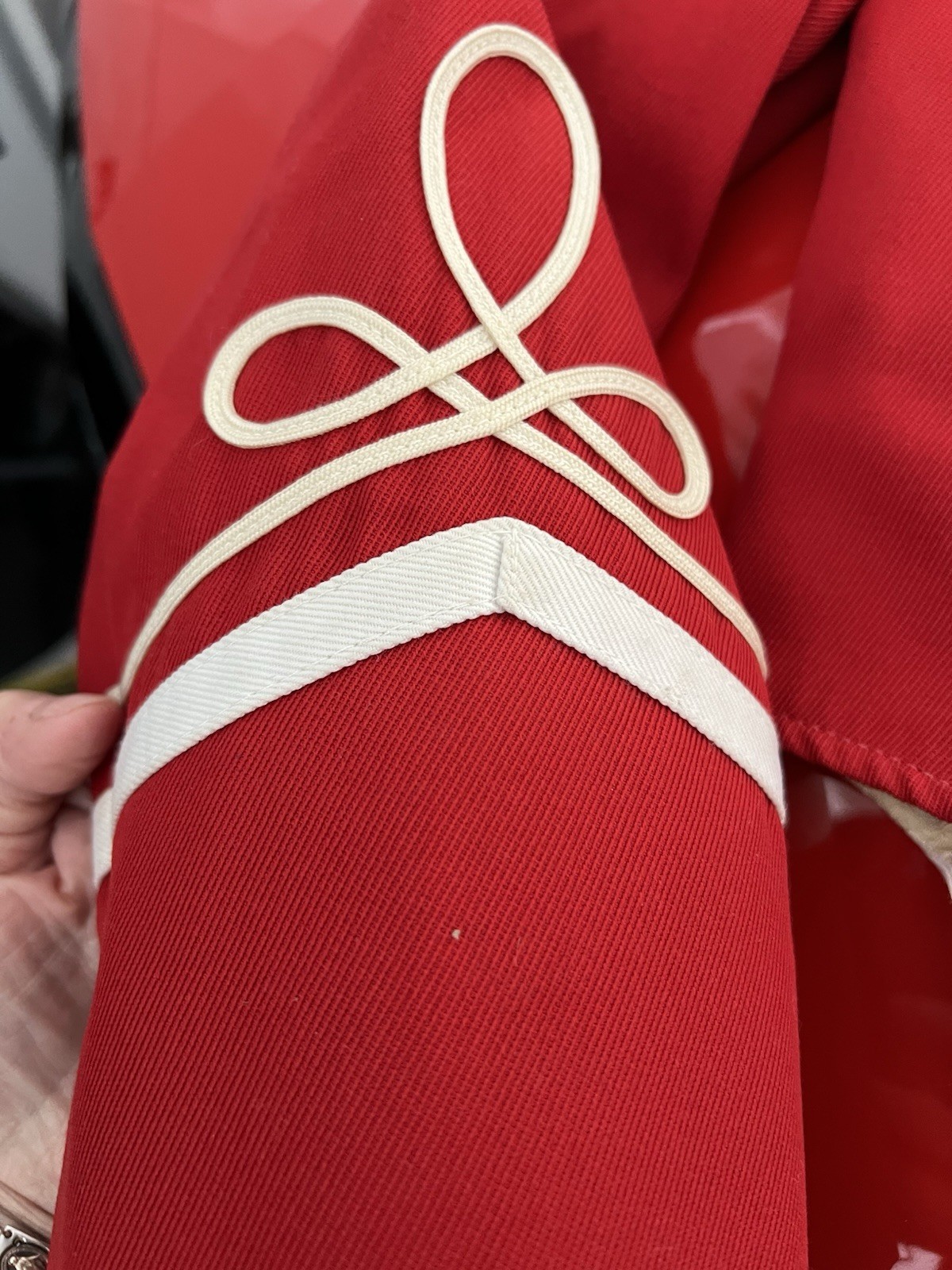 Vintage Stanbury Wool Red And White Military Style Marching Band Jacket 38