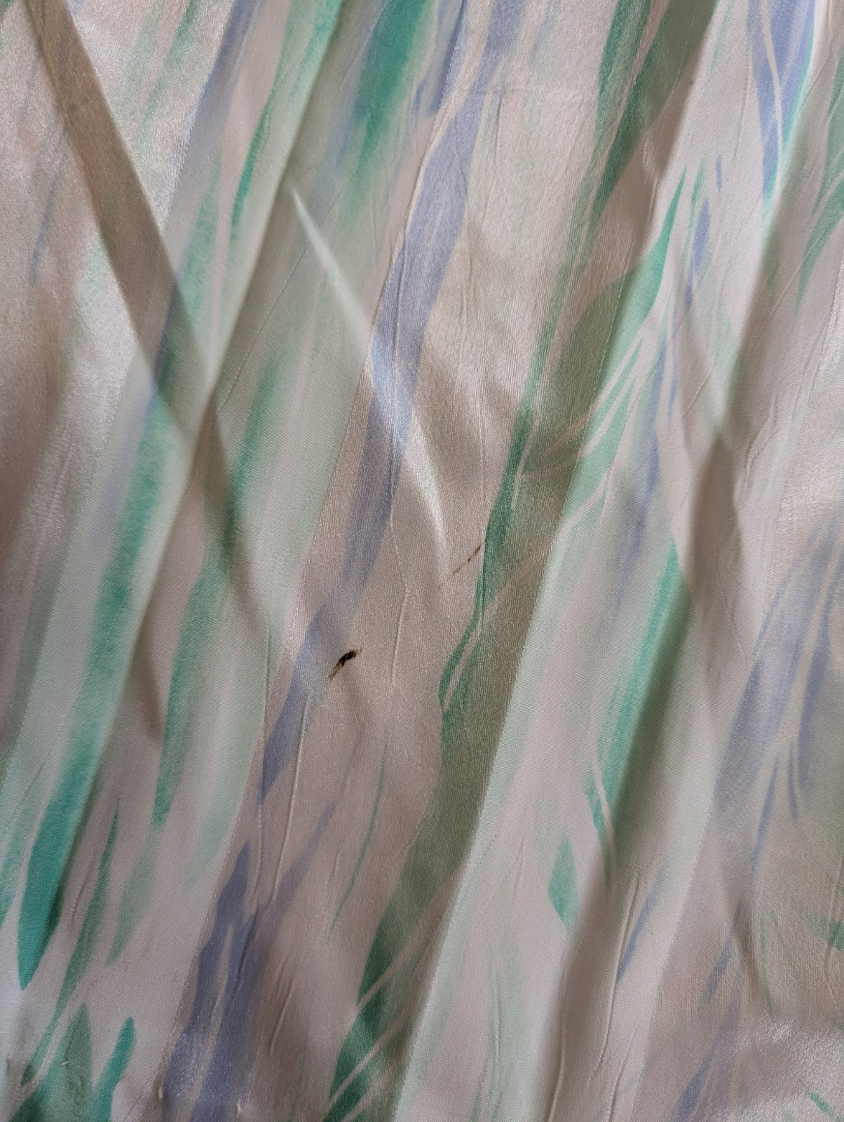 Vintage 1980s Alexis Fashion Inc Blue Green White Cottage Easter Sheer Dress Med