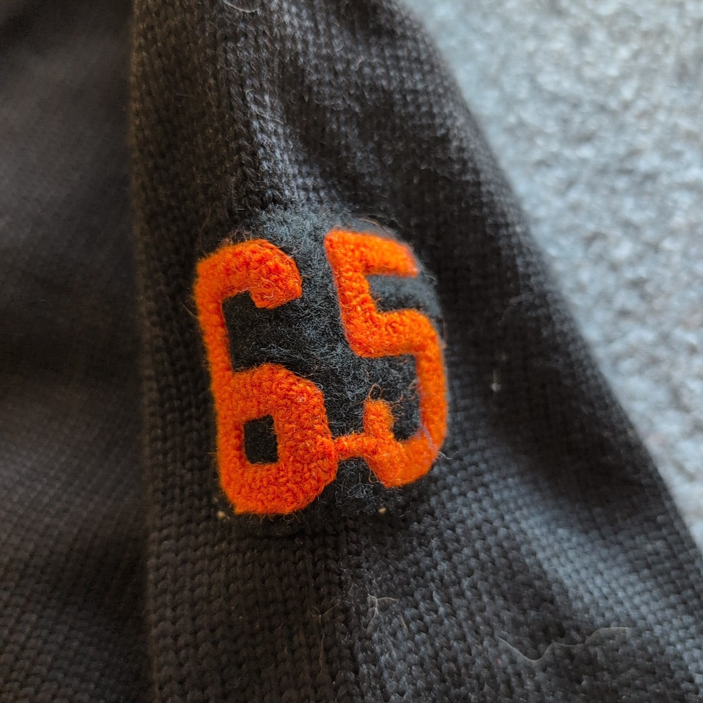 Vintage Varsity Letterman Sweater Black Orange Gloria Wells NV Womens Med 50/60s