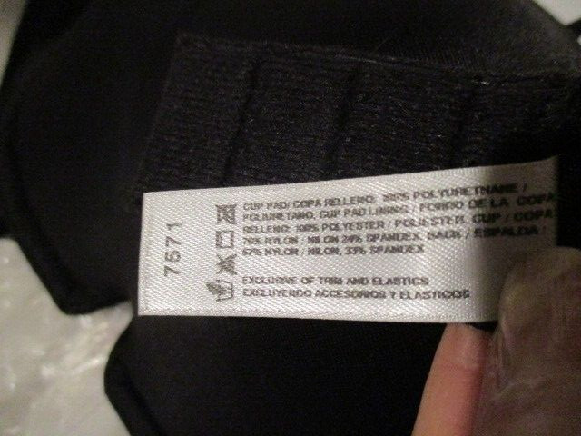 WONDERBRA Vintage Black 38C Bra #7571 Has 3 Thin Straps on Each Side Plastic-