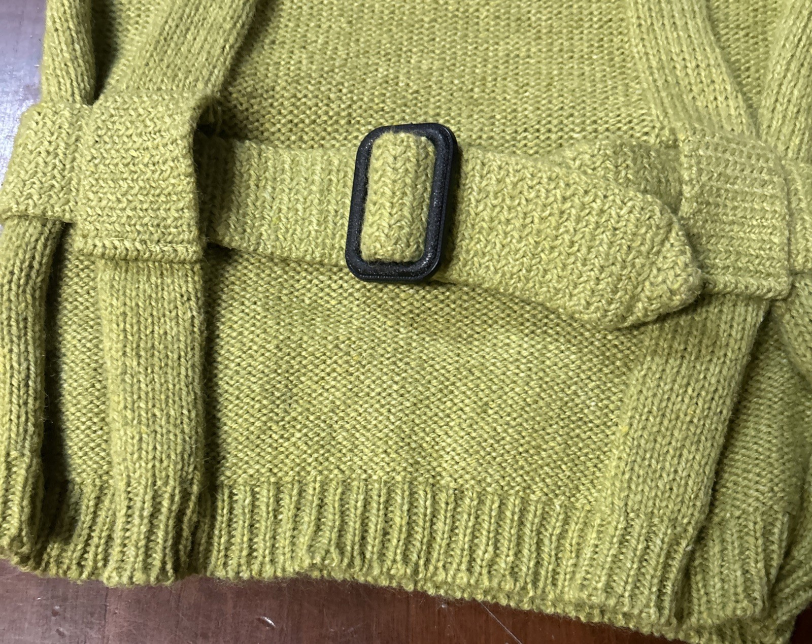 Vintage Munsingwear Sweater Vest Belted , Green, Wool/poly Blend Sz 16