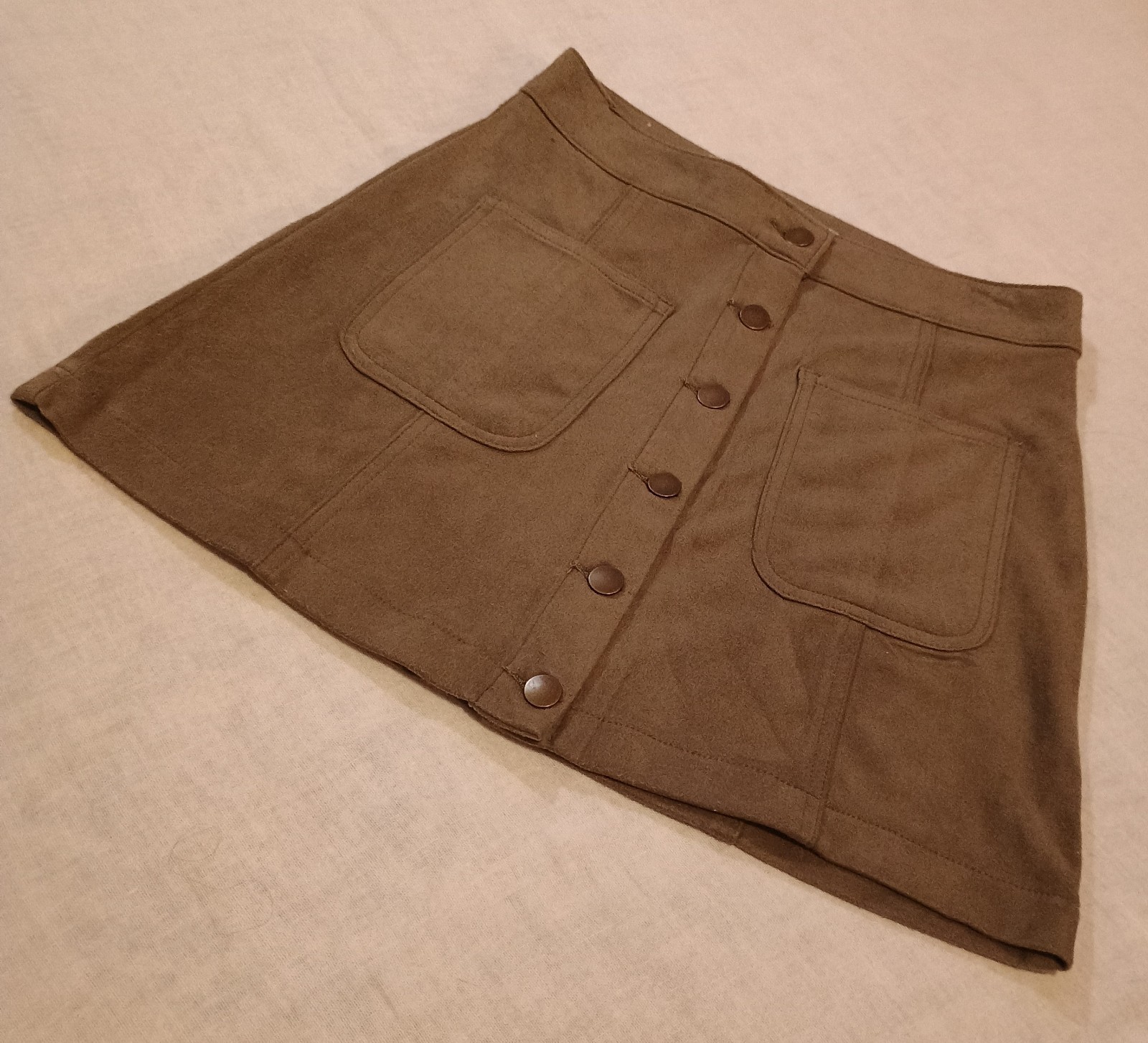 Vtg.Skirt,Womens, WesternMiniskirt Sz XS Olive Green Faux Suede