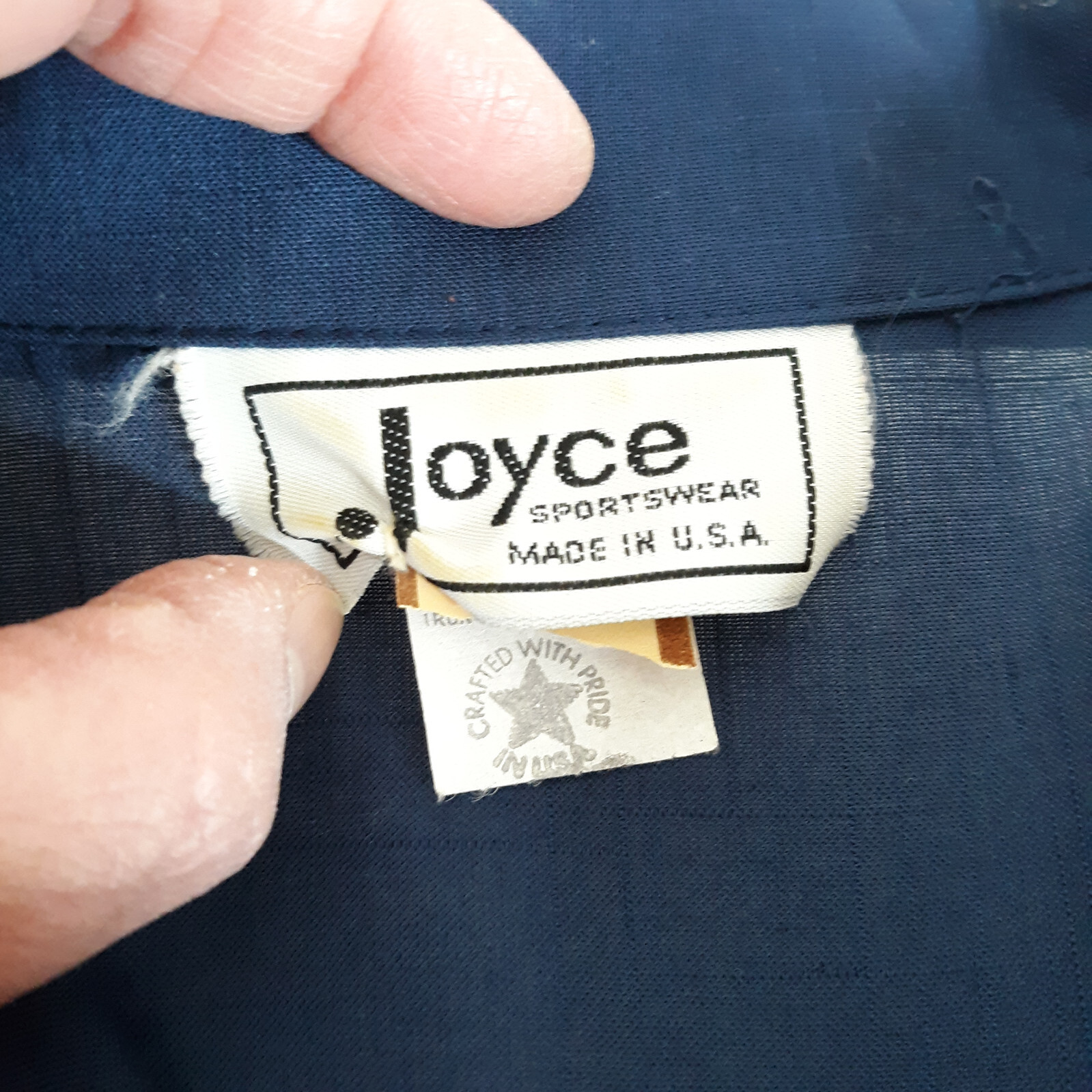 Vintage Joyce Sportswear Late 80s Navy Inspired Blouse w/Epaulettes Size 9/10