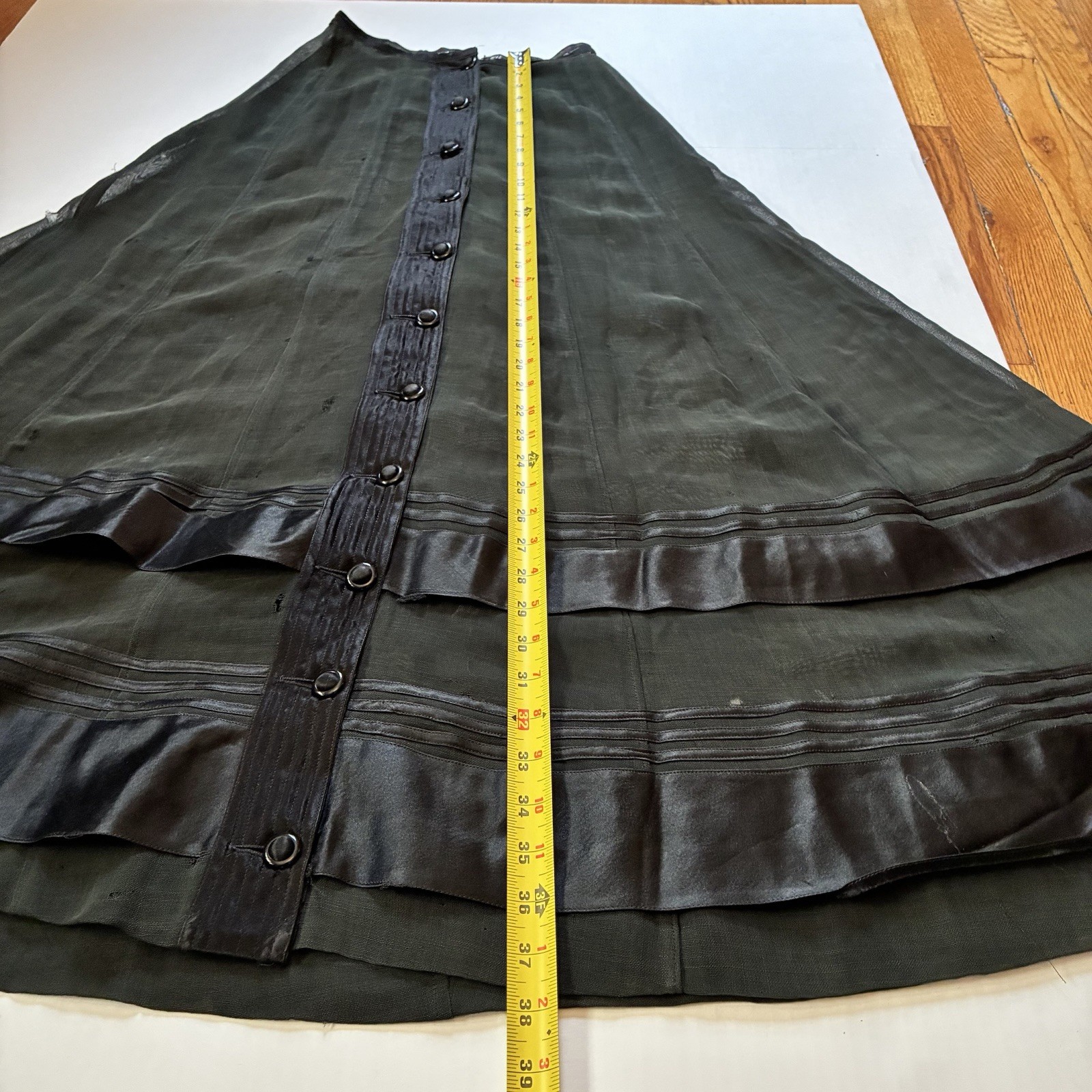 Antique Victorian Mourning Over Skirt Petticoat Overlay For Template
