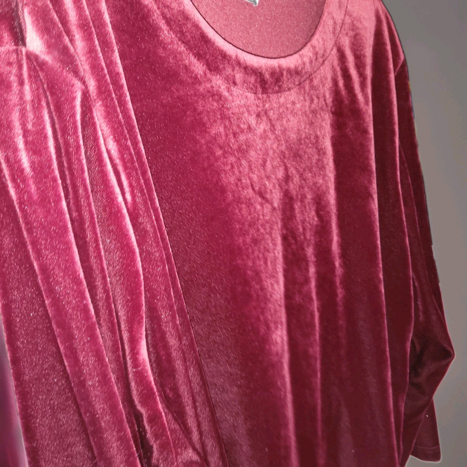 Vintage Velvet Burgandy Top/dress Prelude Womens Pit-to-pit 30″ Pit Down 21″