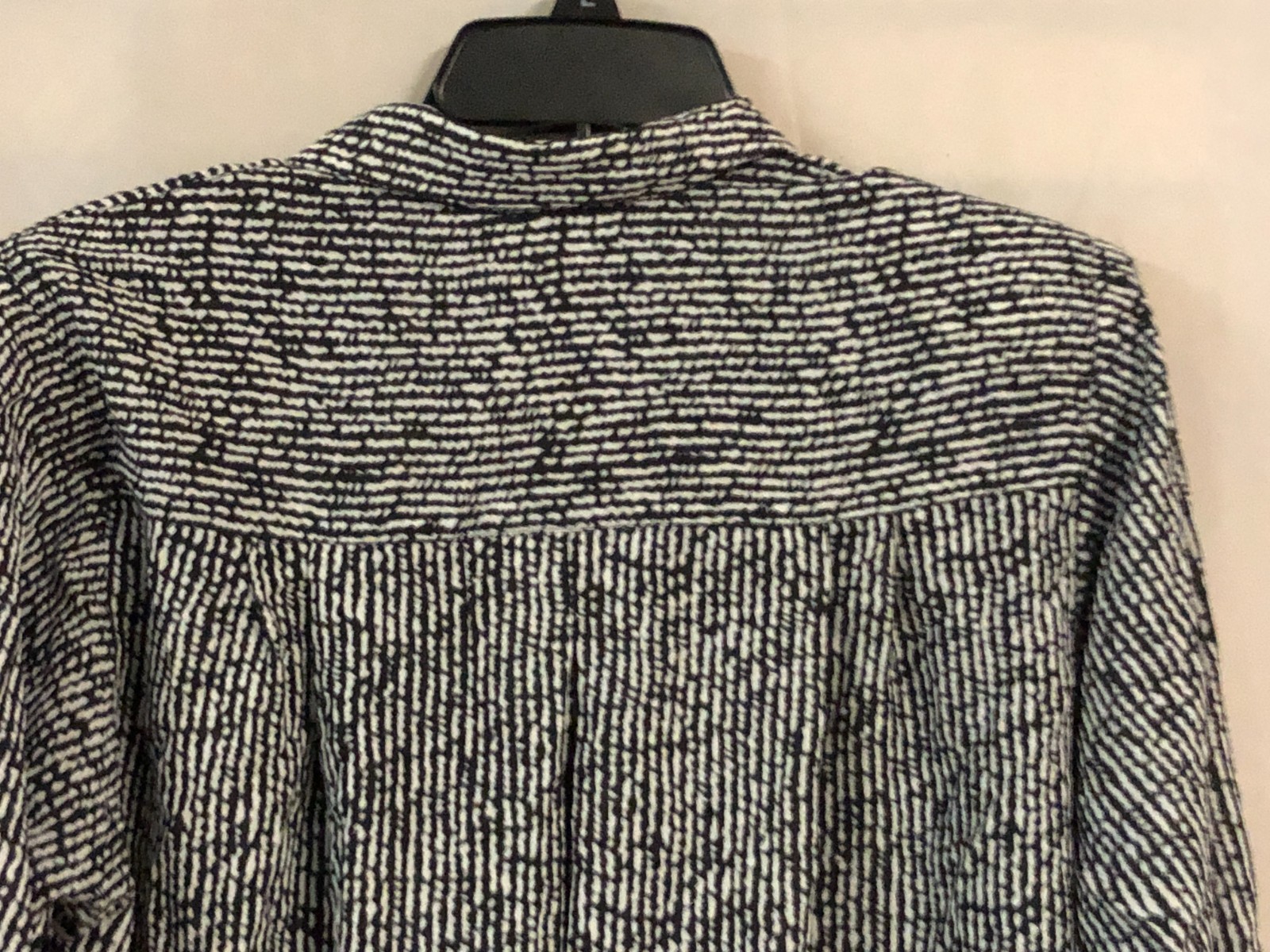 Vtg Samantha Stevens Size 8 Shirt Dress Black & White Abstract Wavy Stripes Belt