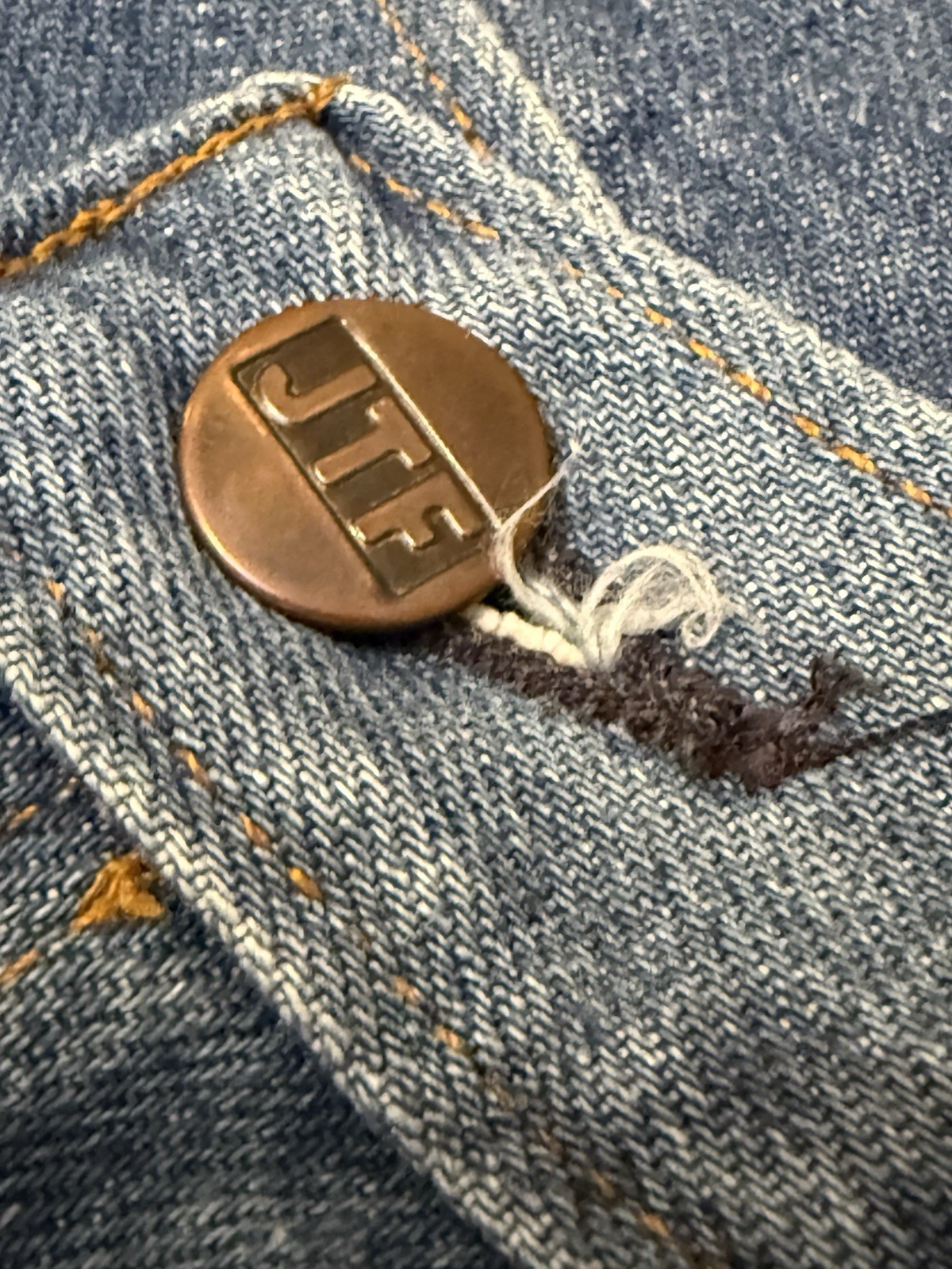 Vintage 1970s Jeans JTF Straight Wide Leg Talon Zip 26×28.5 Soft Pair A
