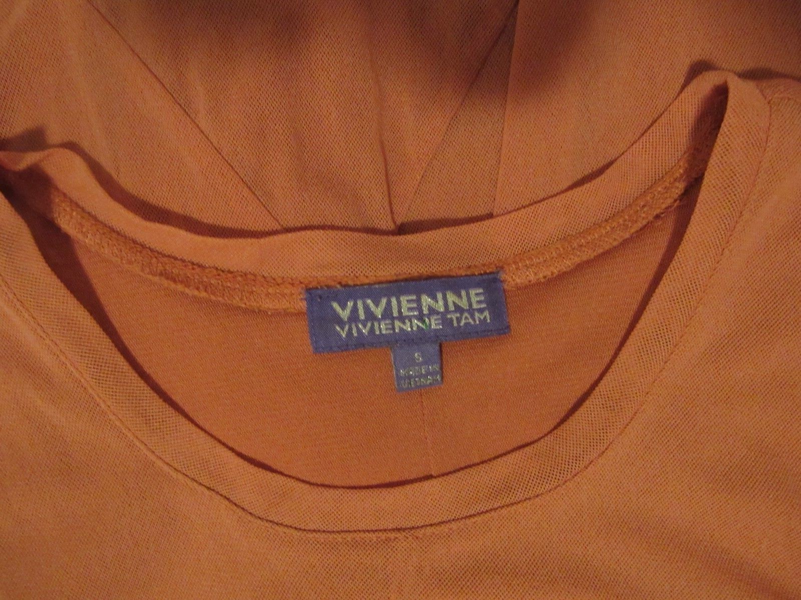 VIVIENNE TAM Dress S Sleeveless Rust Flowey Flare Mesh Nylon Fall Dress