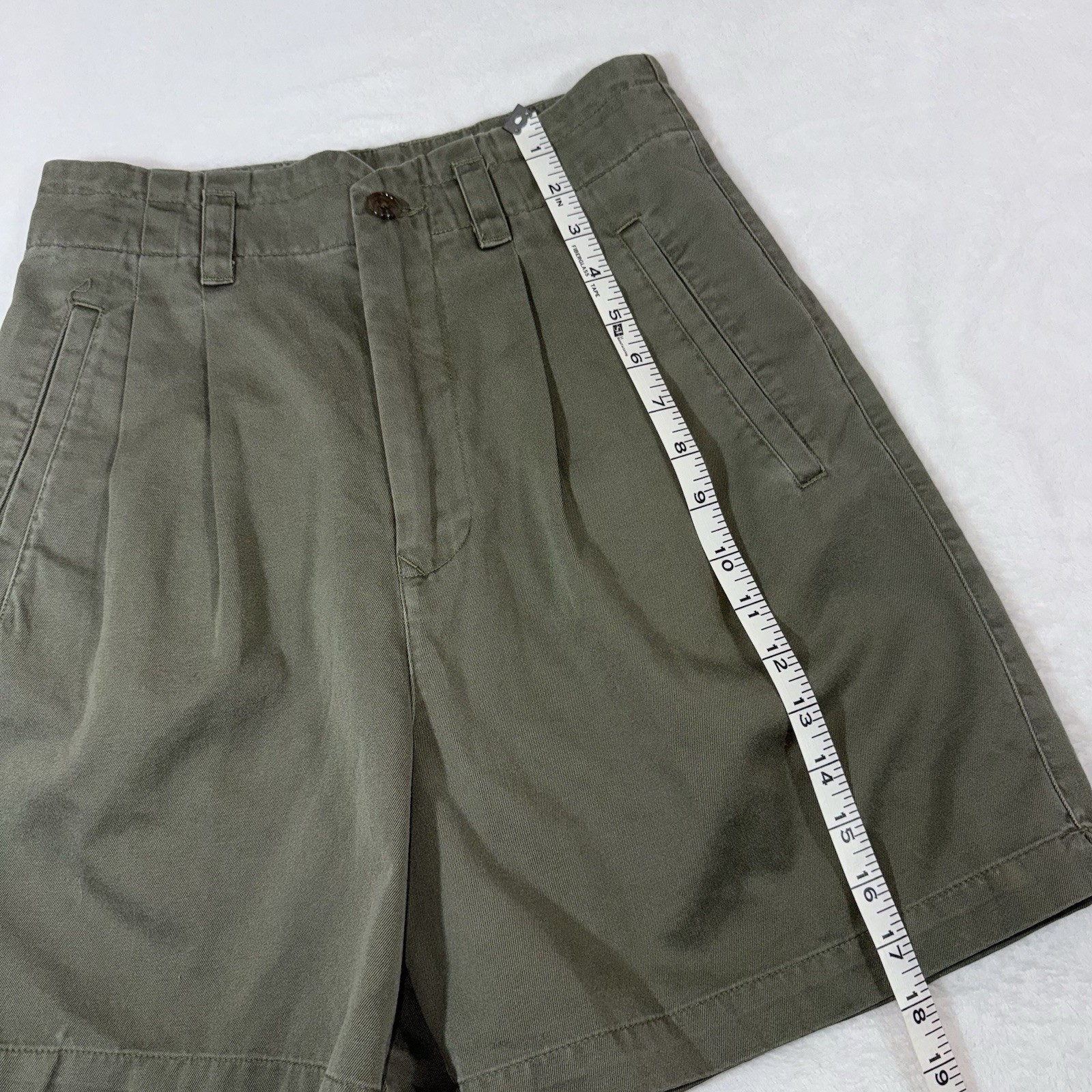 VTG Banana Republic Pleated High Waist Safari Style Cotton Shorts Womans 6 NOS