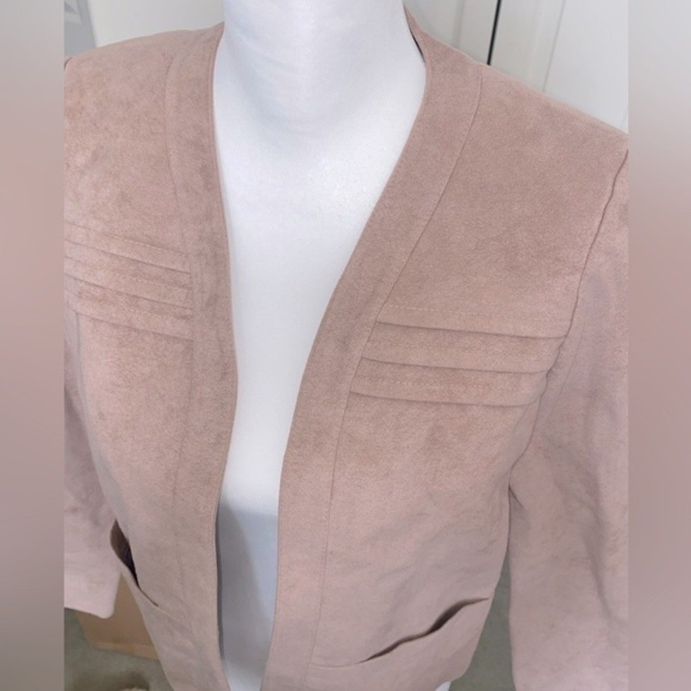 Vintage Samuel Robert by Peter Hatsi Androu Blush Pink Suede Like Blazer Jacket