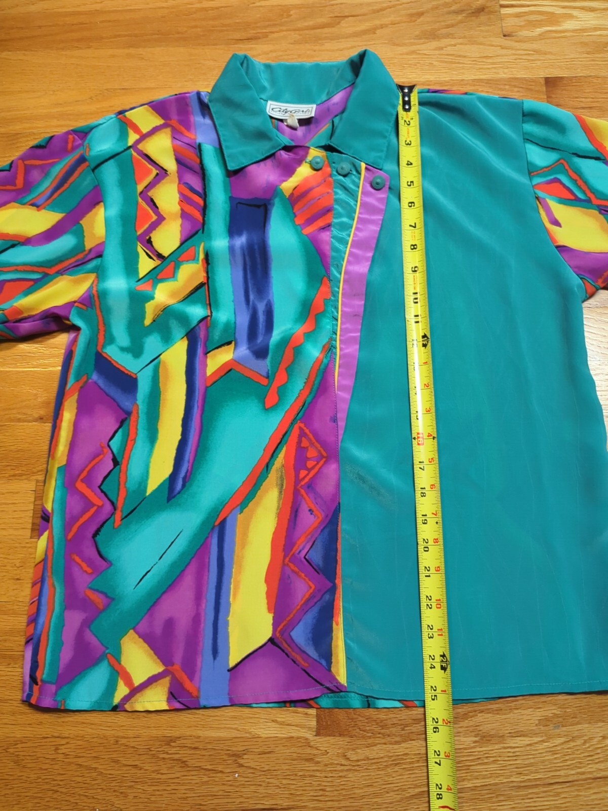 Vintage City Girl California Blouse Shirt Color Block Retro 12 Made In USA