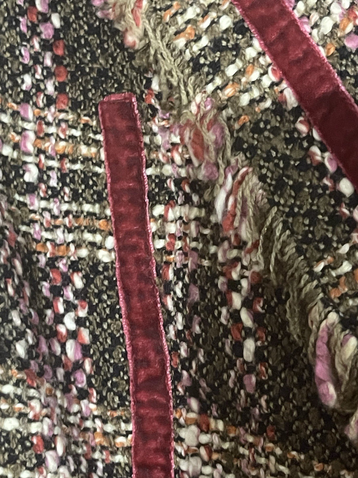 Vintage Tweed-True Meaning Wool Jacket , With Beautiful Velvet Detailing.