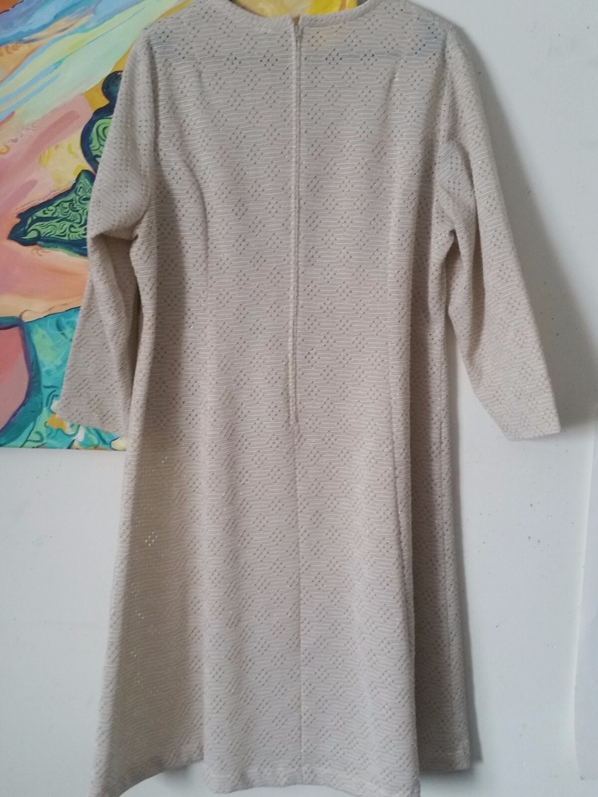 VTG 70s Lorac Originals Gold/Beige Maxi Dress Hostess Gown Occasion Plus Size