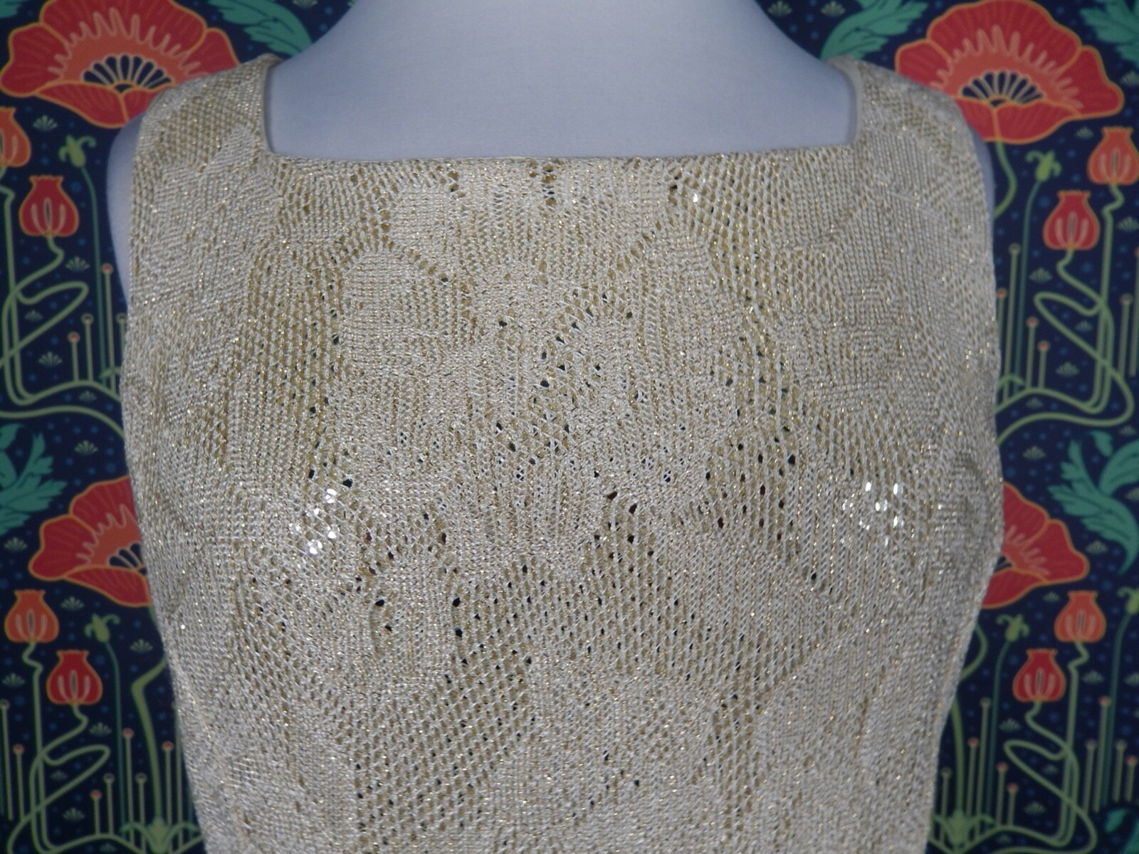 Vintage 90’s Y2K Gold Lace Sleeveless Maxi Hoco Cocktail Dress