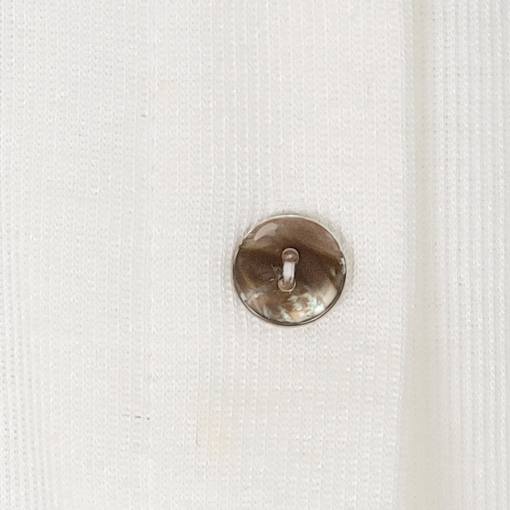 Agenda Vintage Paper Tag White Black Knit Button Polo Shirt Argyle Collar 1X