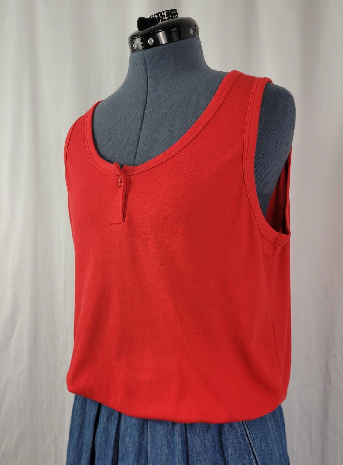 Vintage Objectives Red Knit Sleeveless Top w Waistband Size 40