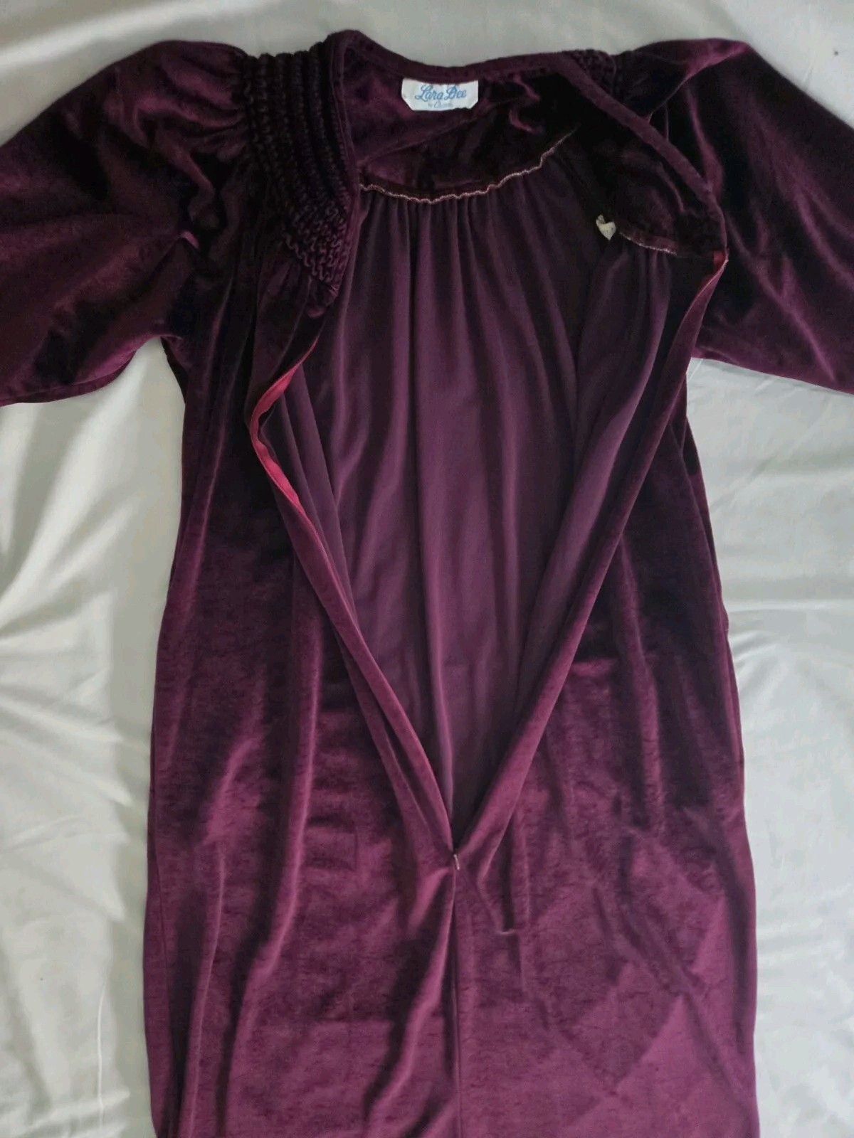 VTG Robe Lara Dee By Charm Warm Fleece Zip Lounge Housecoat 2 Pocket Purple Sz L
