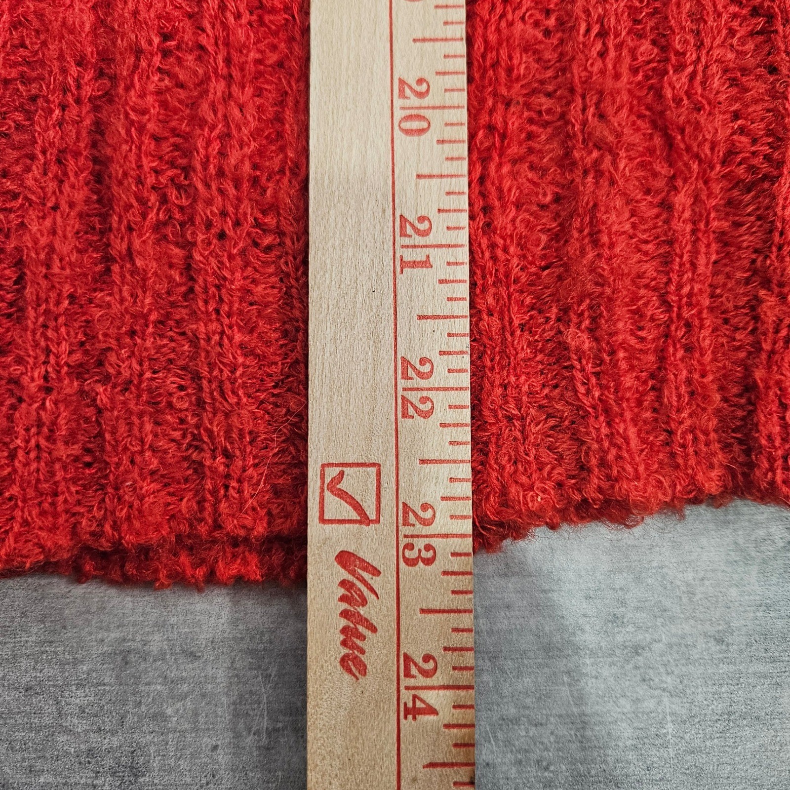 Vintage 50s Designer’s Original Red Mohair Wool Knit Button Cardigan Sweater