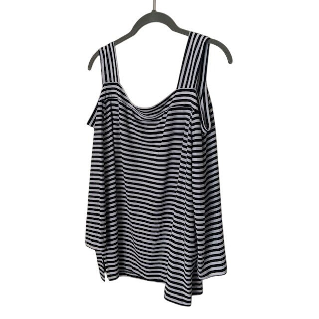 Chico’s Coastal Preppy Stripe Top XL Nautical Yacht Club Hamptons Chic NWT