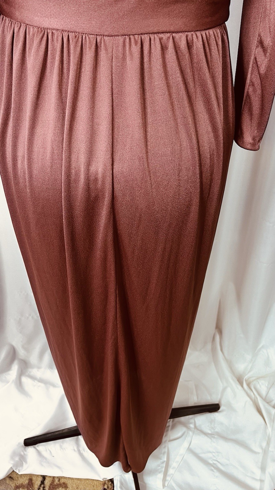 Vintage 70s Miss Elliette Wrap Dress Metallic Wrap Dress Size Sm/Md