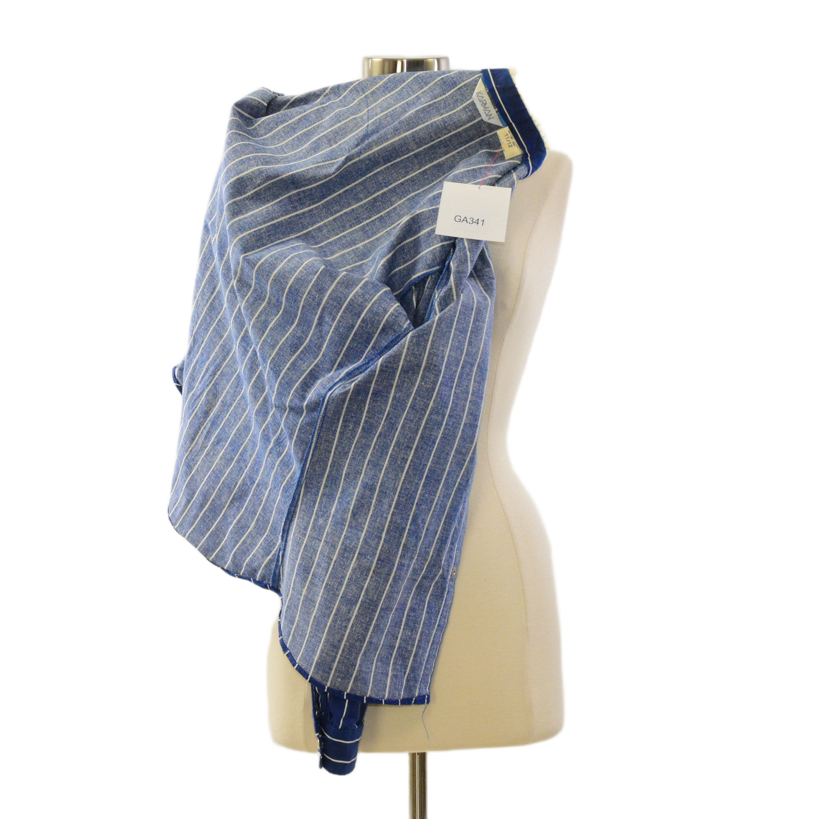70s Vintage Blue Western Pearl Snap Shirt Womens M Lace Trim Pin Stripe Prairie