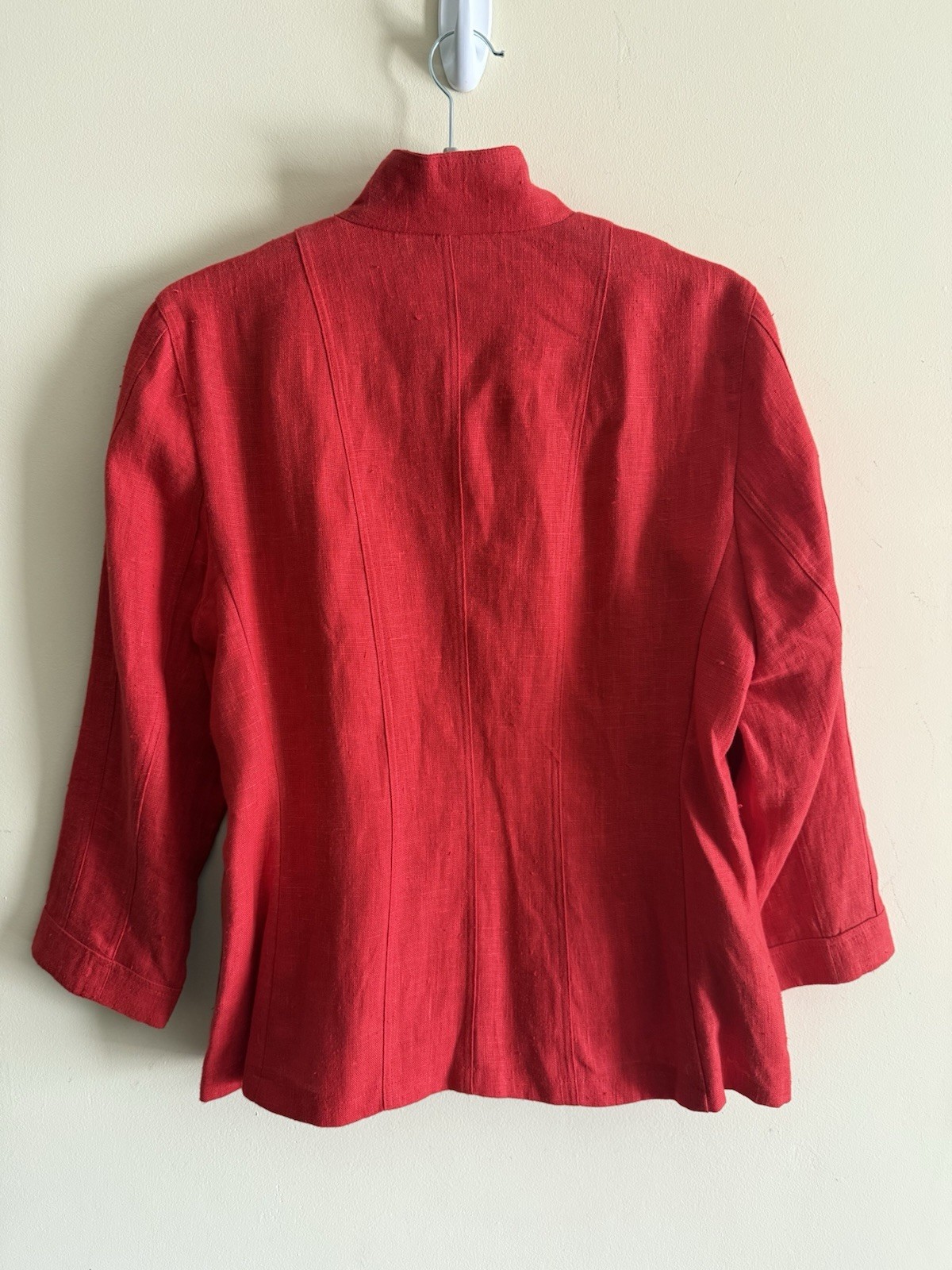 Harve Bernard Red 100% Linen Blazer 10 Womens NWT Coastal Grandma Lightweight