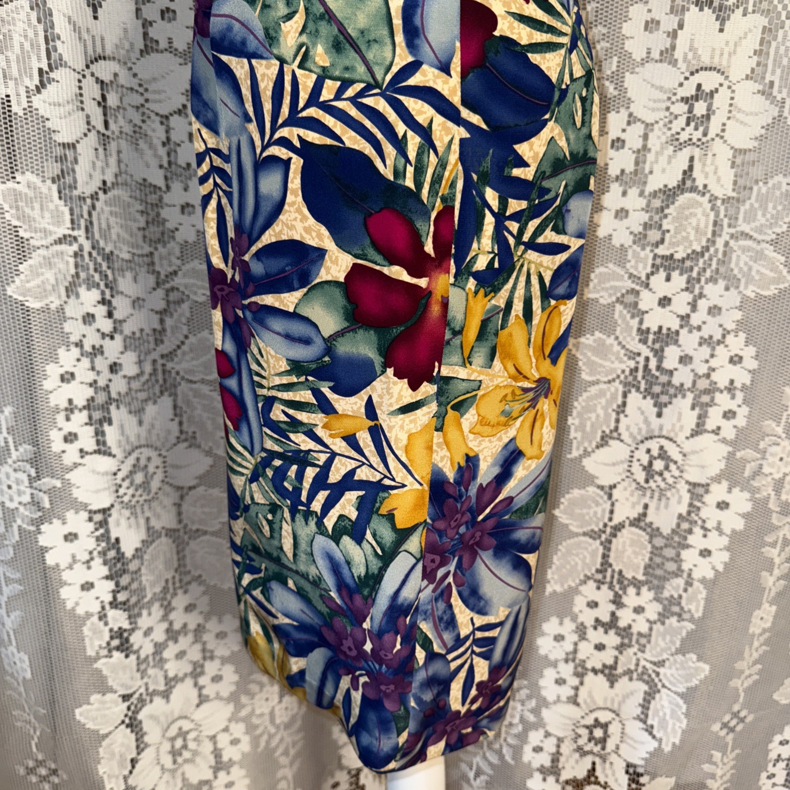VTG Maggie London Petites Multicolor Silk Lined Floral Print Shift Dress SZ 12P