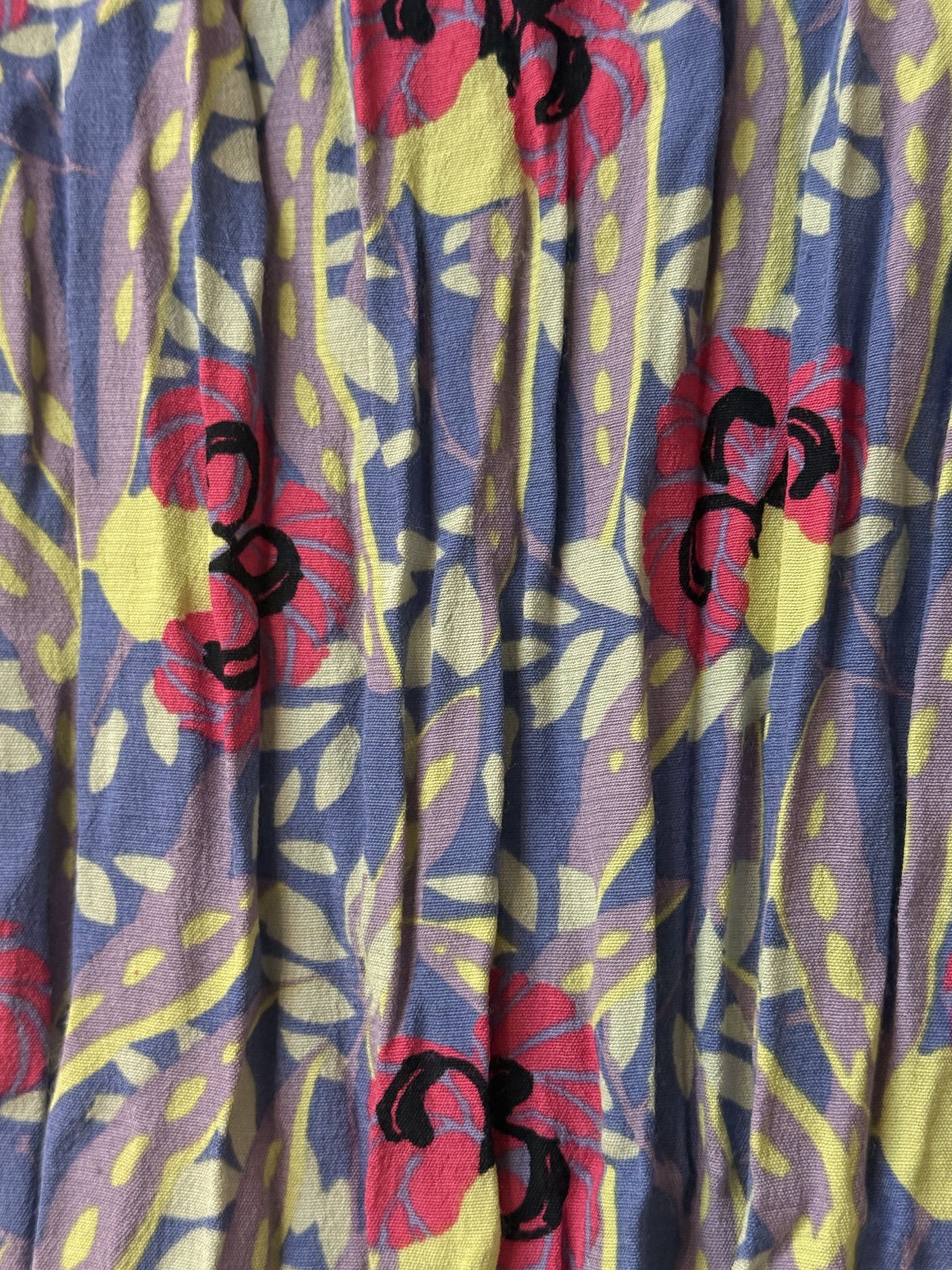 Vintage 1990’s FLAX Long Floral Rayon Sleeveless Dress – Size Small