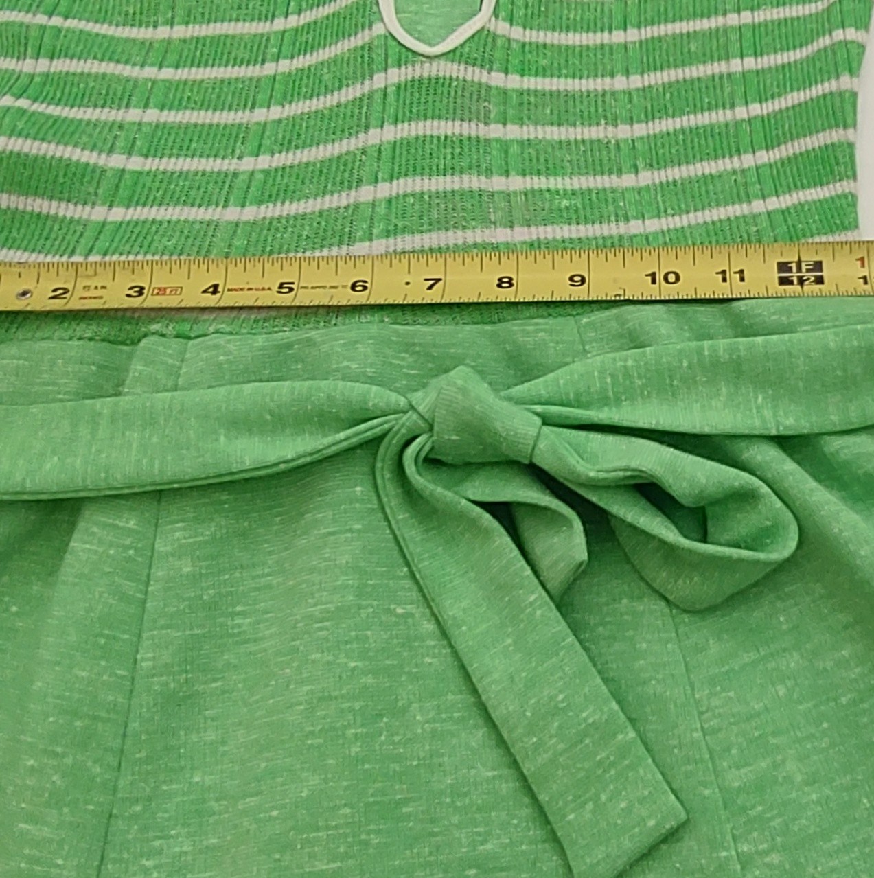 Melissa Lane Green and White Stripes Dress
