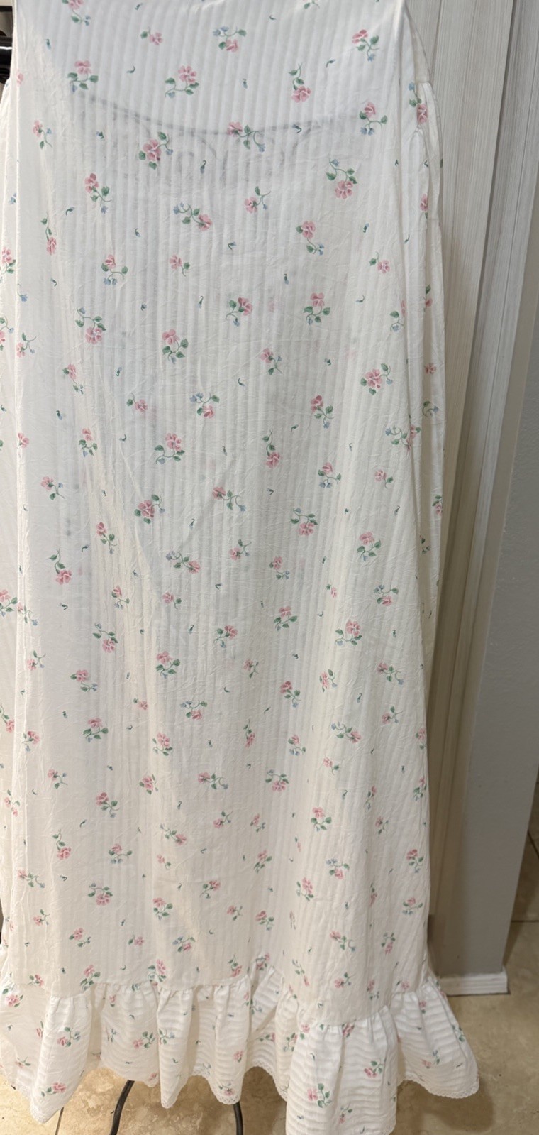 VTG 90s Nightgown & Robe Dress Feminine Floral Ruffle Cottagecore Grandma XL