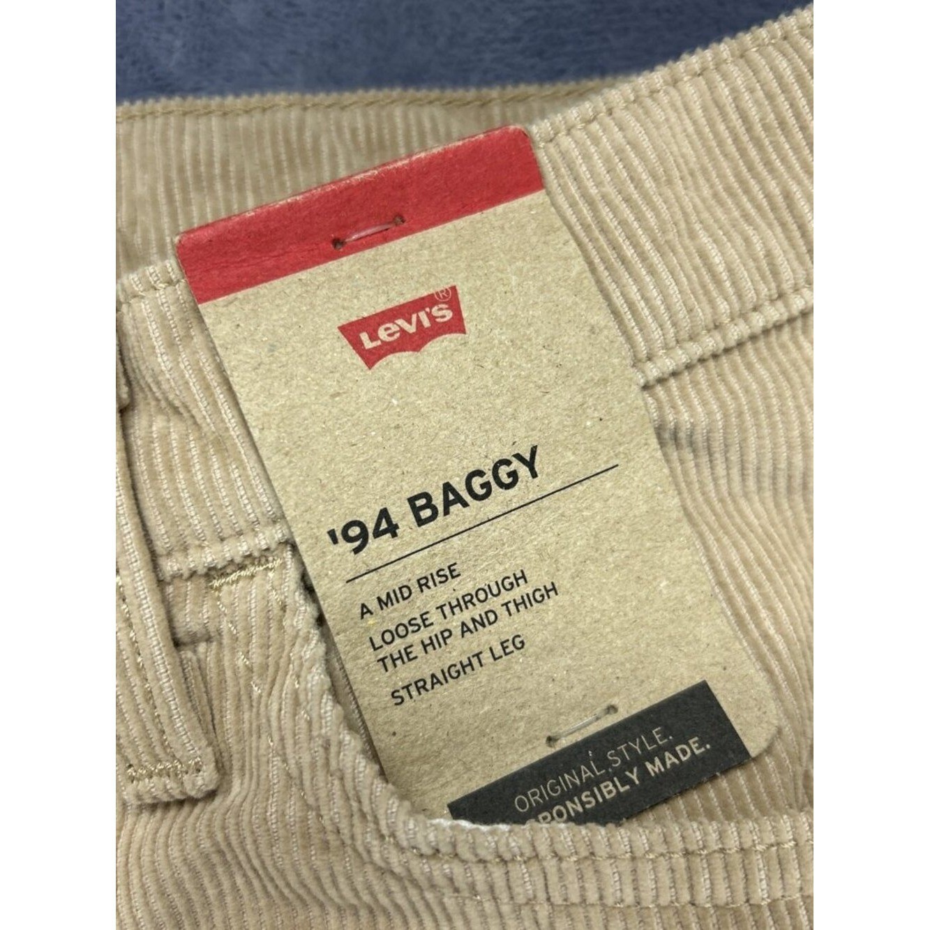 Levi’s Corduroy Pants Women’s 32×31 ’94 Baggy Dijon Loose Fit Straight Leg NWT