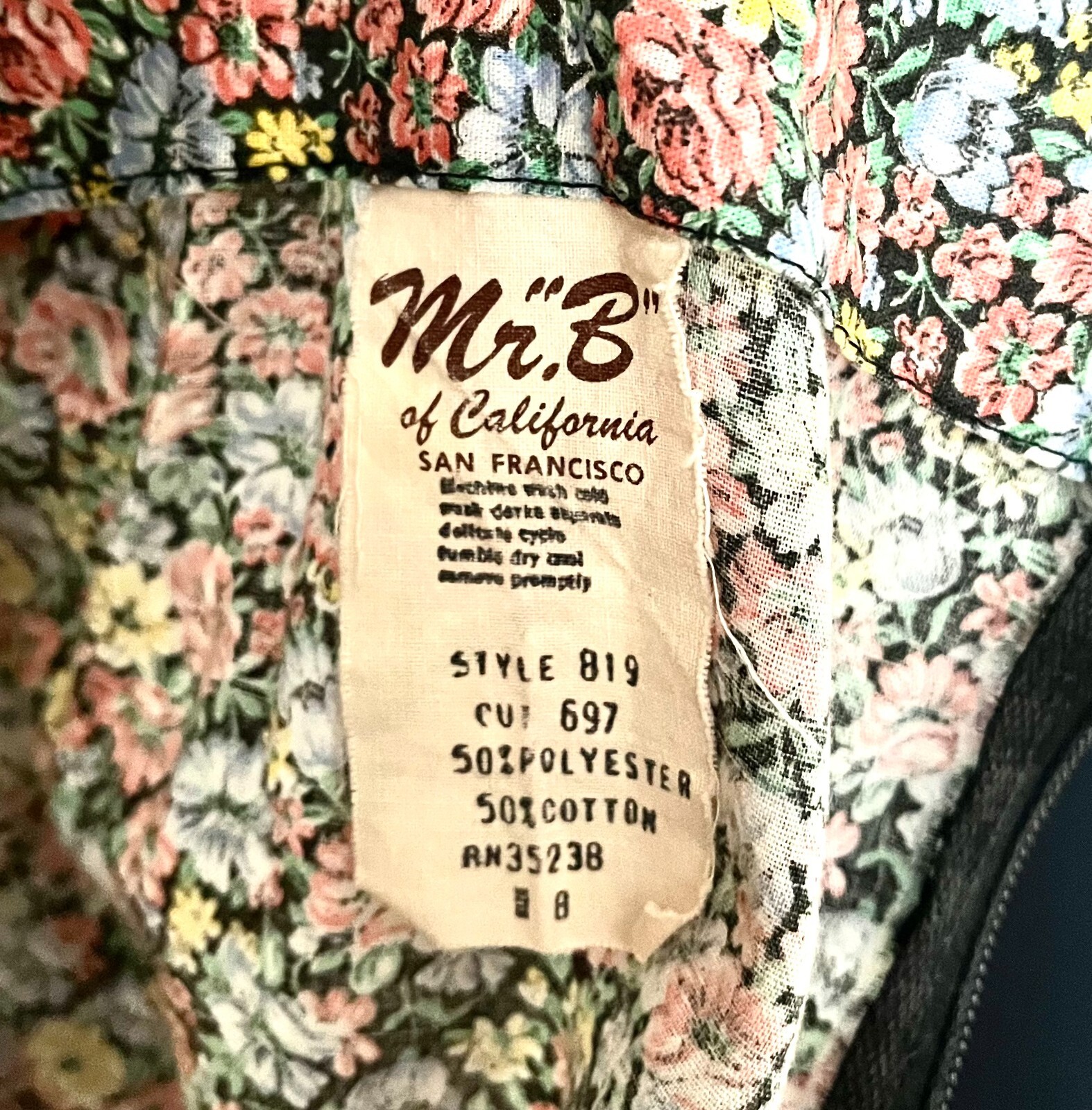 1970s Cottage Core Boho Tiered Maxi Dress, Mr. „B” of SF, California, Sm-Med.