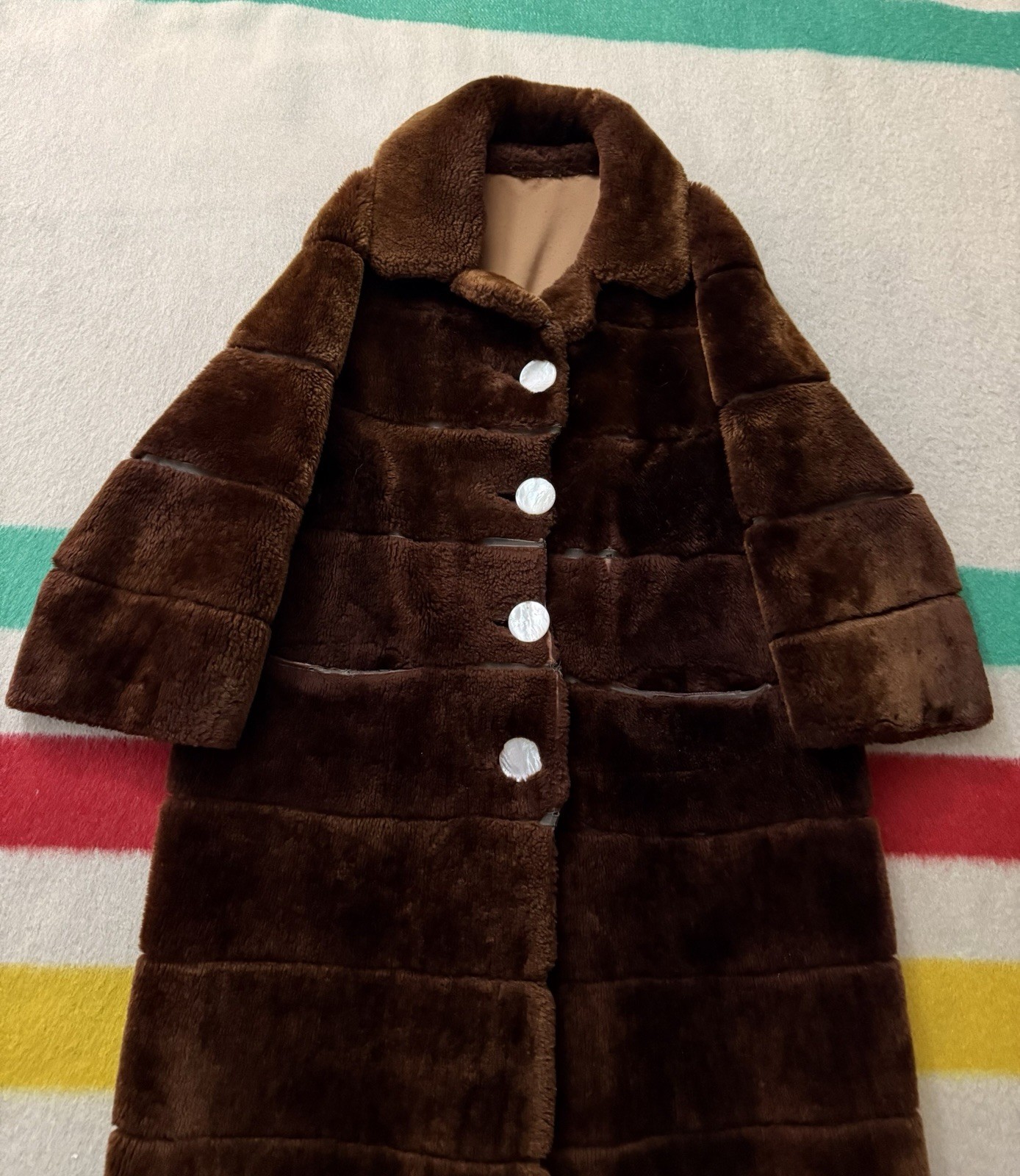 Vintage 30s 40s Mink? Seal? Real Brown Fur Coat 22.5×38 Oversized Medium M