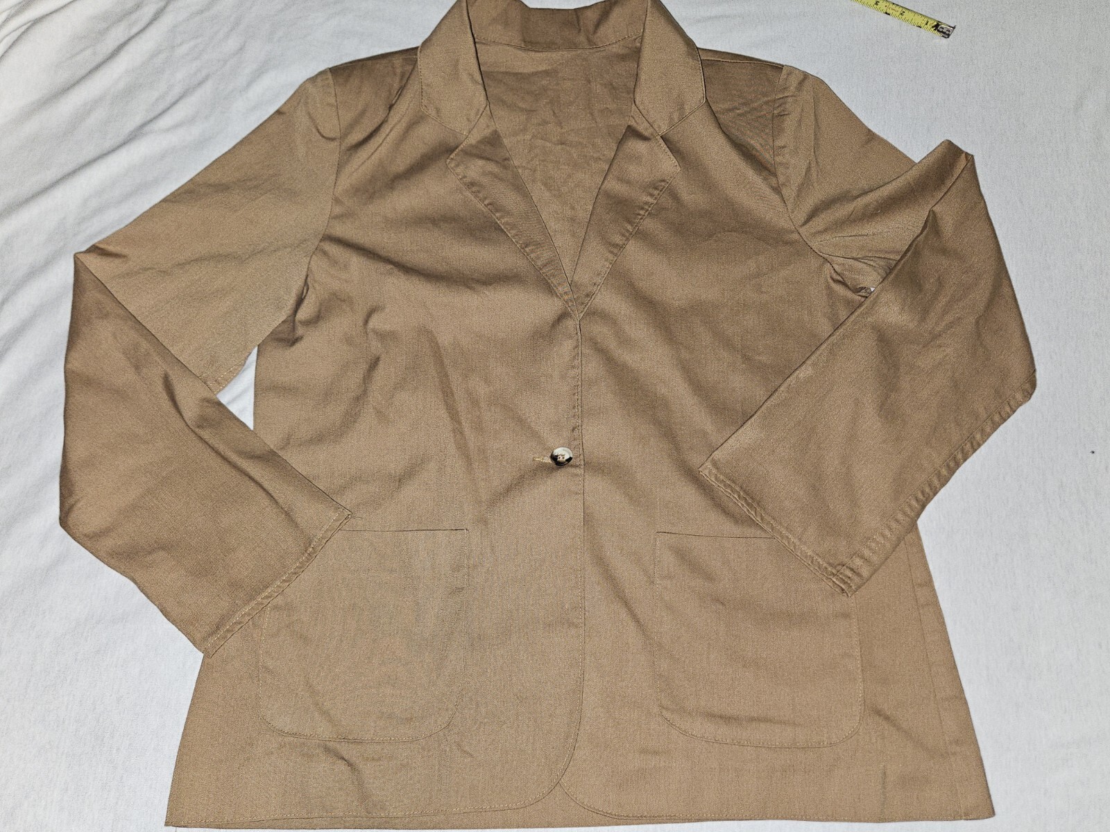 Jantzen Women Single Button Blazer Sz 16 Brown Suit Jacket Career Timeless Retro