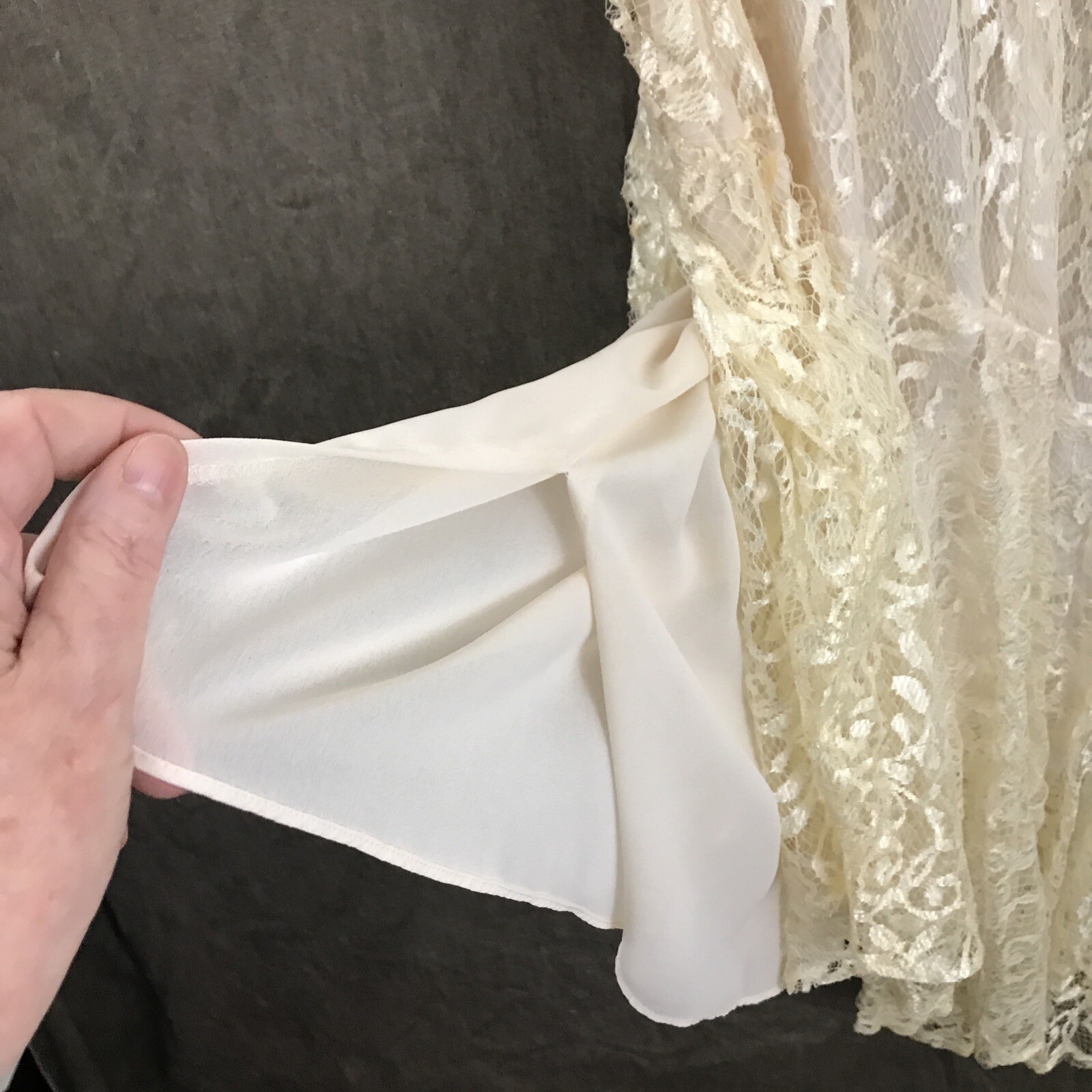 VTG Ala Carte California 80s Cream Color Lace Party Prom Wedding Dress Size 7/8