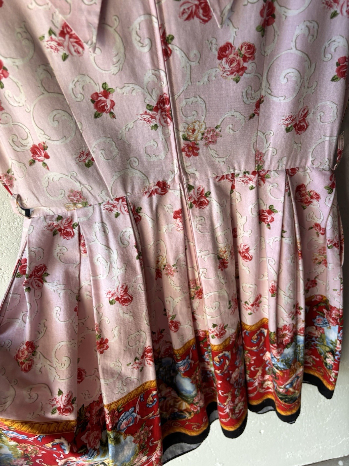 Bernie Dexter Women’s XL Dress Pin Up Fit Flare Renaissance Romance Manor Print
