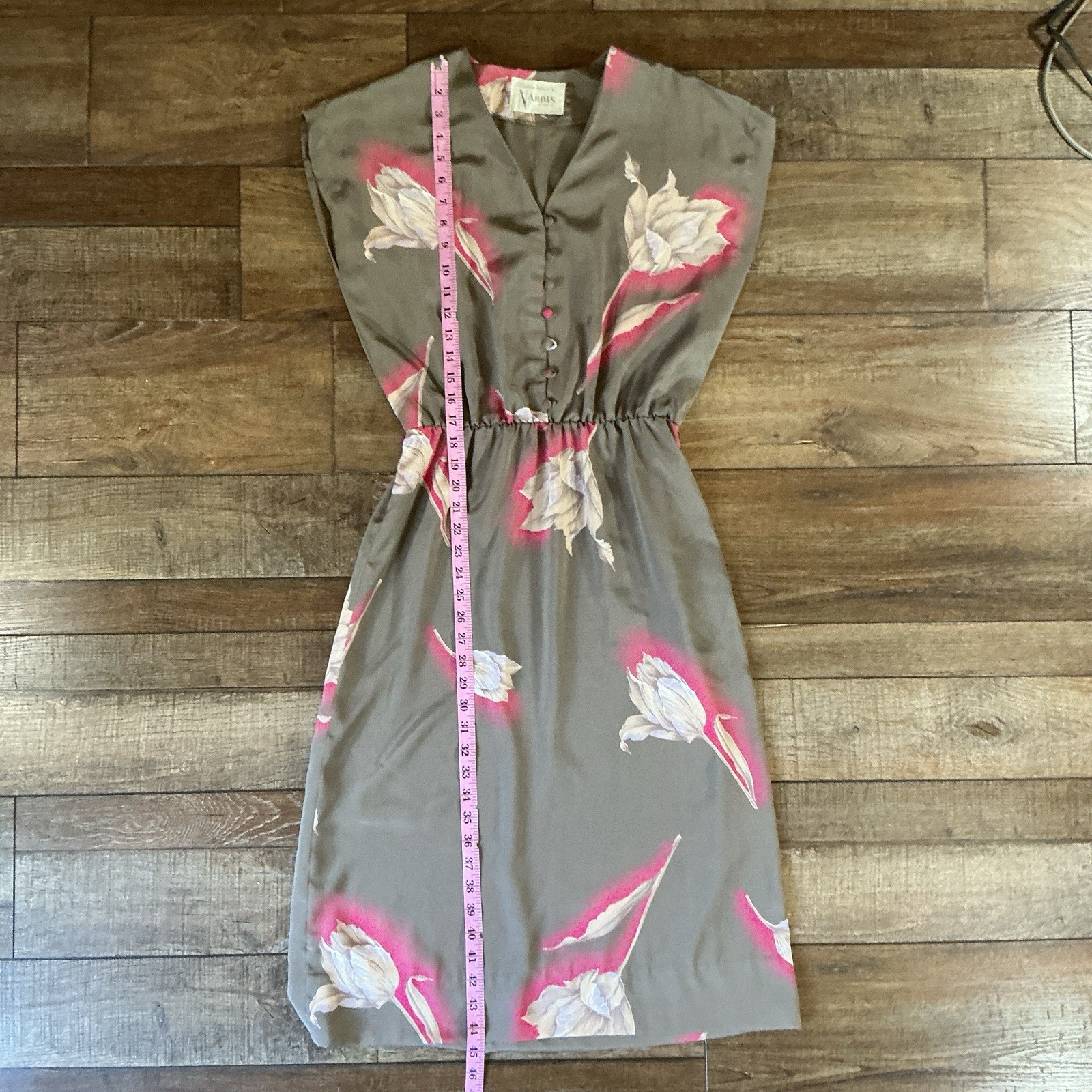 VTG Nardis of Dallas Custom Tailored Floral Tulip Midi Dress Womens Sz M/L #16F2