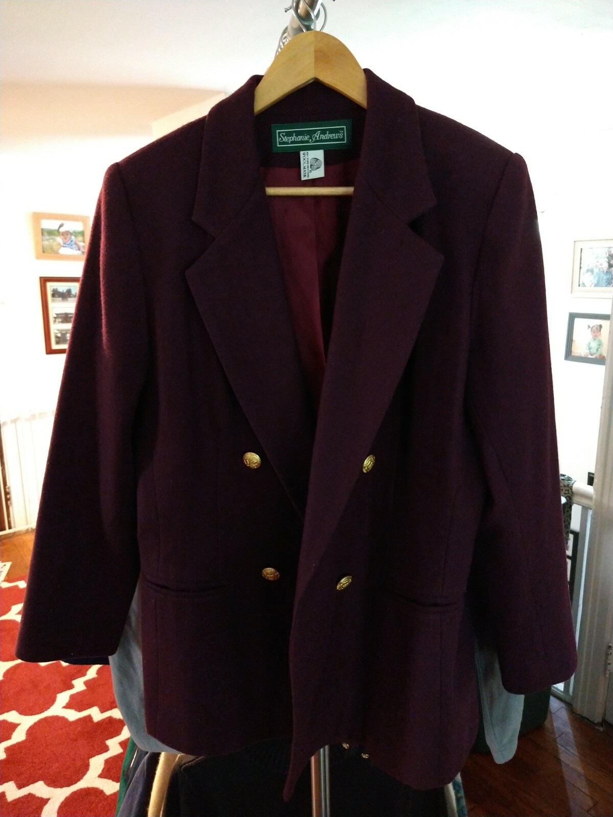 Vintage Made In USA Women’s Blazer Stephanie Andrews Wool Plum Petite 10