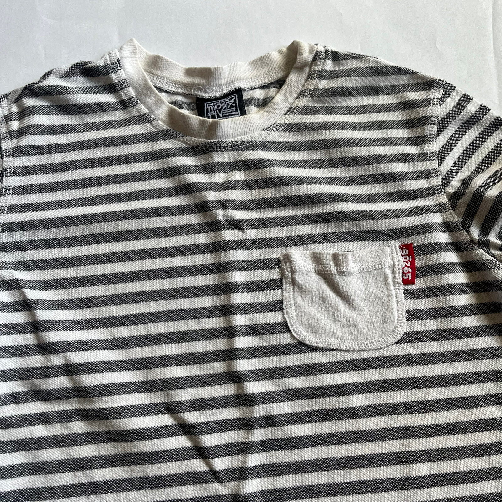 Vintage 90265 Ringer T-Shirt White Stripe Pocket Grunge Made USA 80’s Retro Rare
