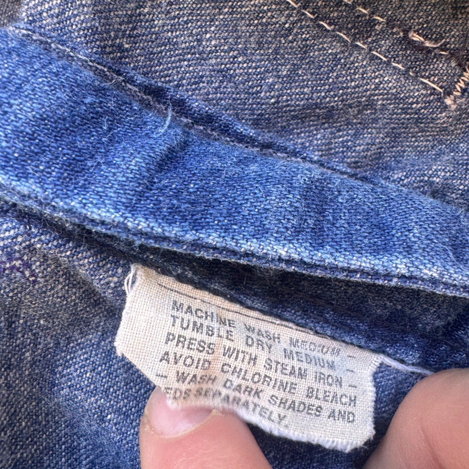 Vintage Big Yank 70s Denim Bell Bottom Flared Jeans Patch Pocket Blue 30×30