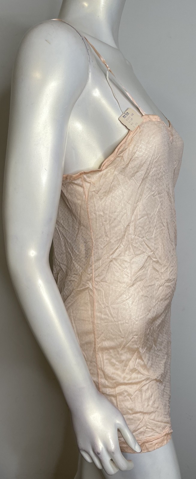 Antique Peachy Pink Pointelle Mini Full Slip S M NOS NWT Lightweight Best & Co