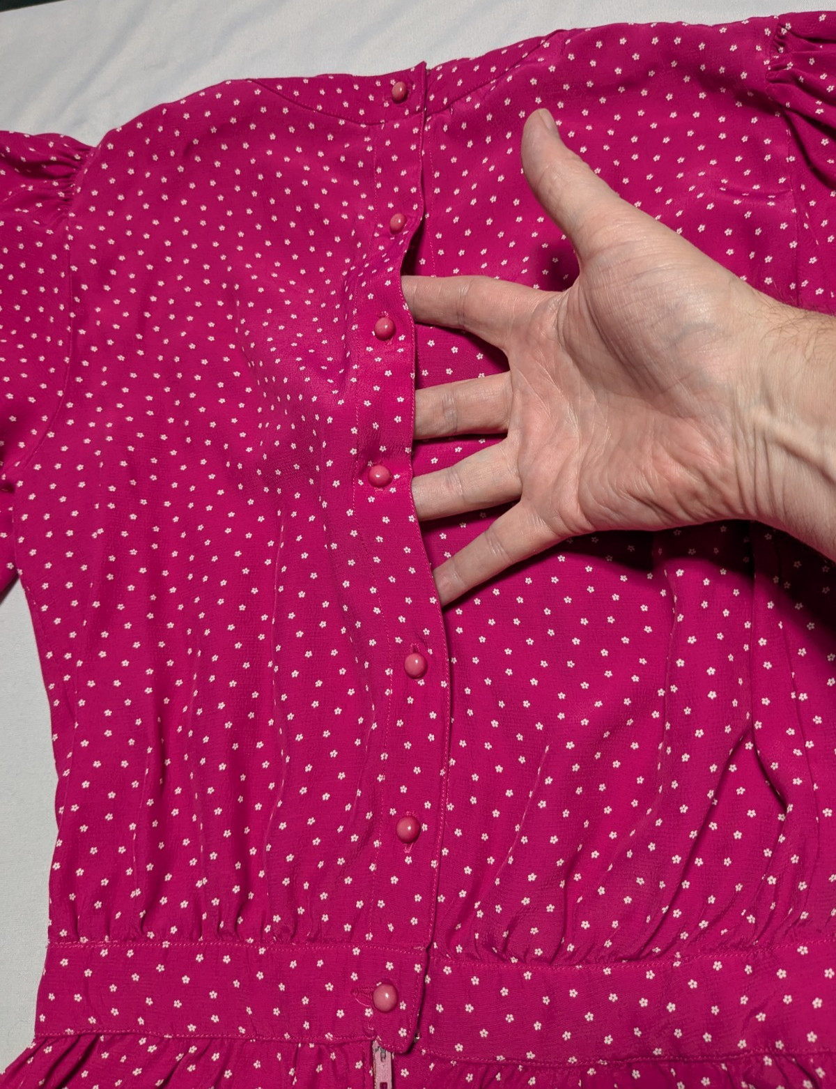 VTG 80s MAGGY LONDON BY JEANNENE BOOHER Pink Floral Polka Dot Dress – Women 6