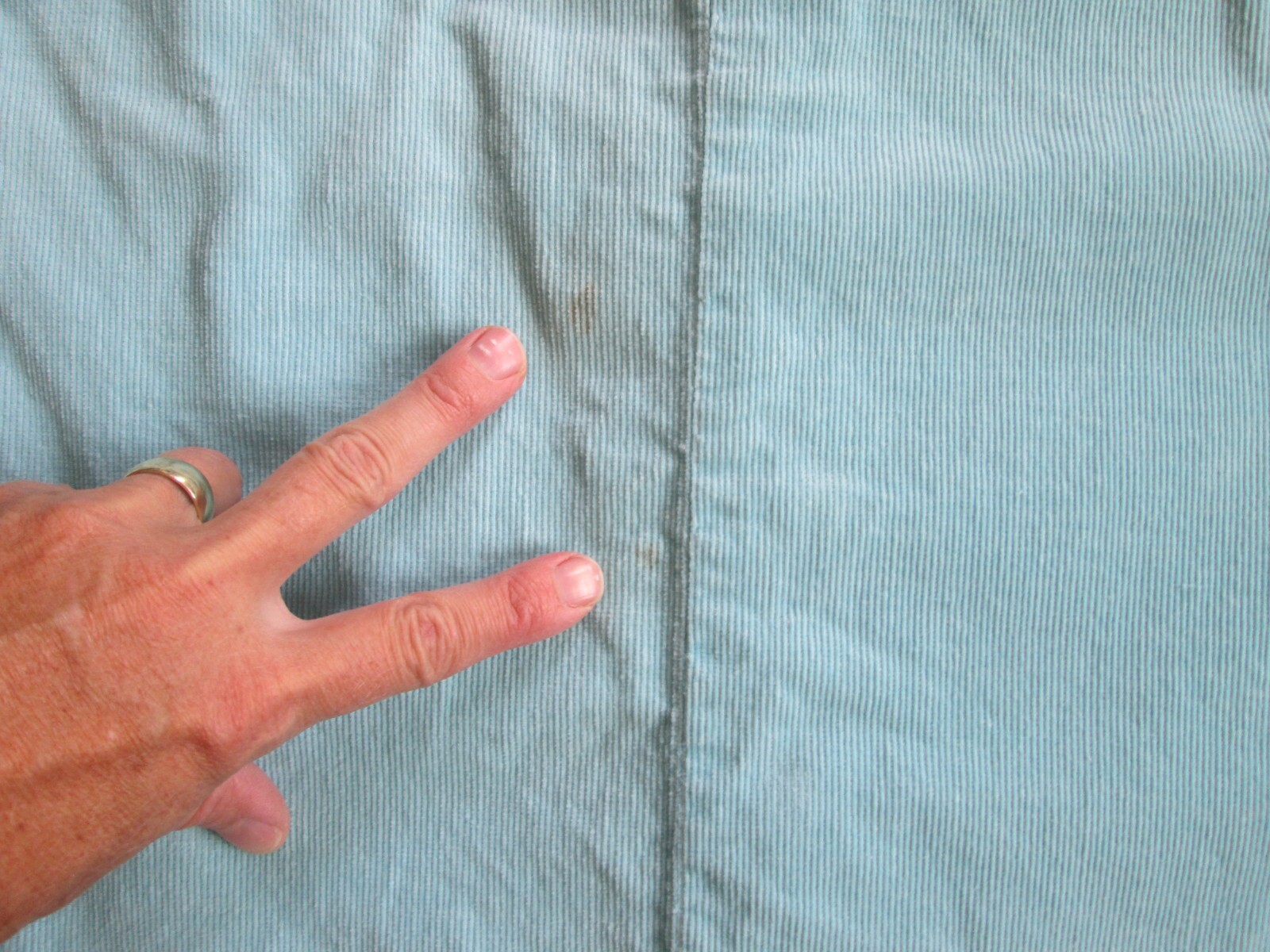 Vintage Hunter’s Glen Skirt 27″ Waist Snap Button Down Mint Blue A-Line Corduroy