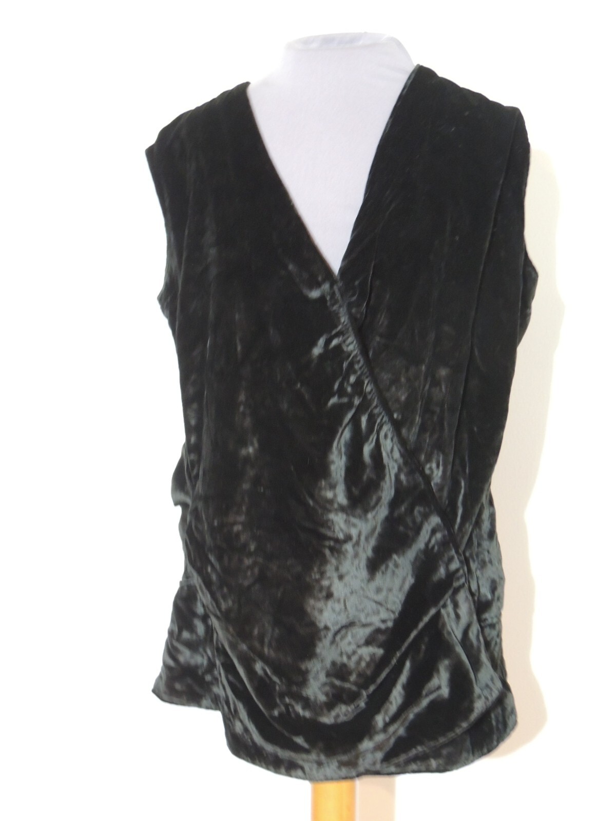 1920’s Black Silk Velvet Shirred Blouse LG – XL B-44/45