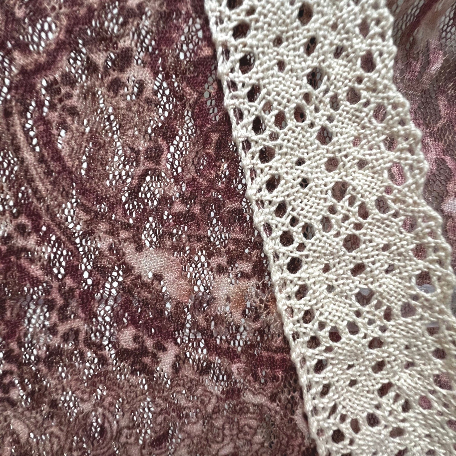 Vtg 90s Bisou Bisou Paisley Lace Bell Sleeve Top Boho S Whitchy Whimsygoth USA