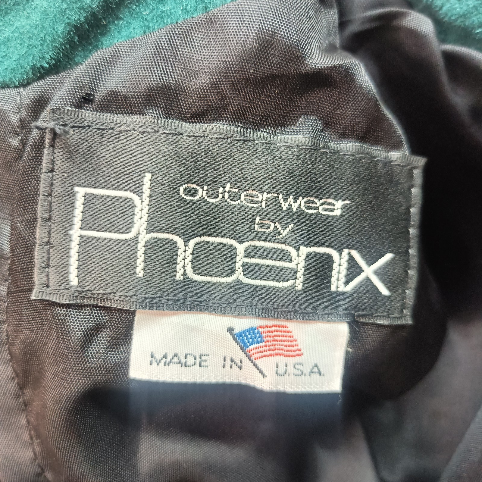 Outerwear By Phoenix Vtg 80’S Green Blue Pig Skin Leather Dress Women’s L USA