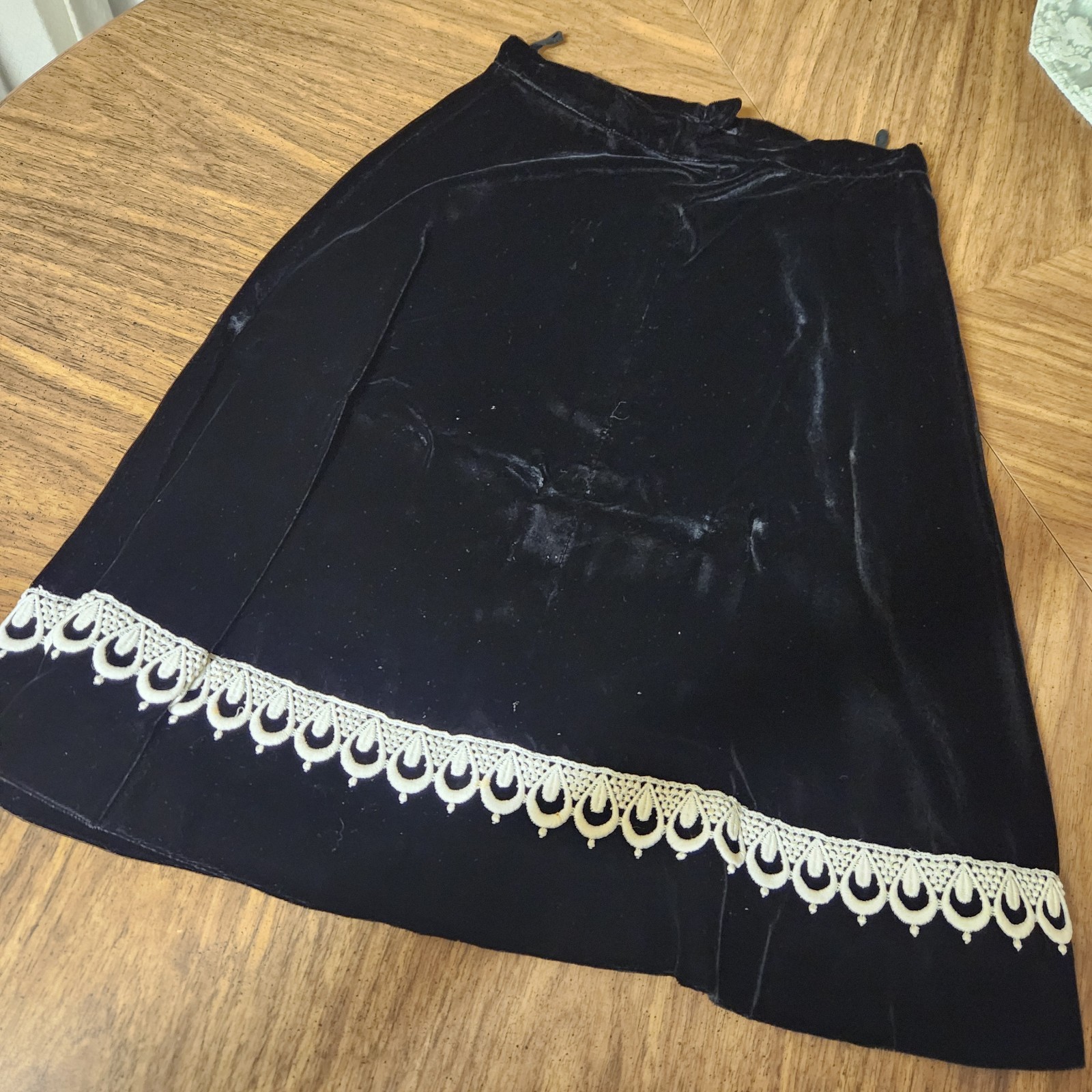 Vtg 60s 70s Alfred Werber 3 Pc Skirt Suit Set Velvet Vest Blouse Lace Mod Sz 10