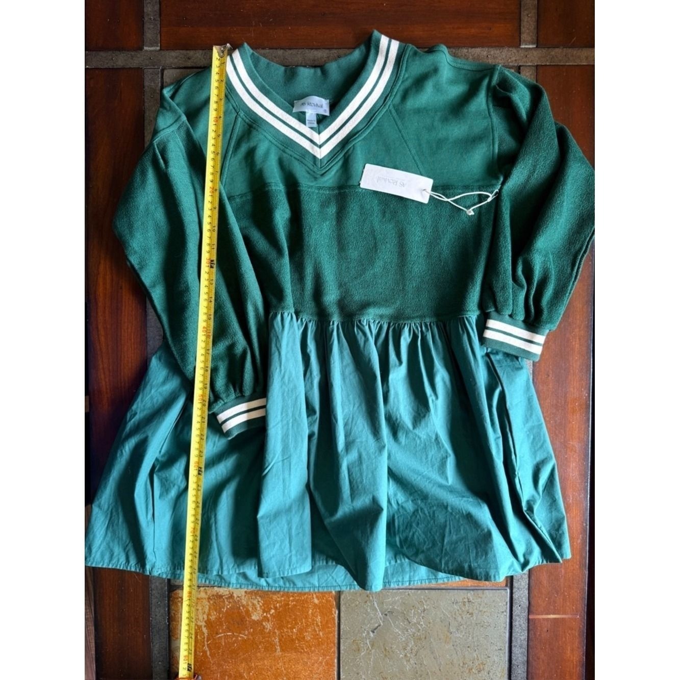 As revival xxs 20″ ptp green v neck school girl preppy tennis pickleball dress